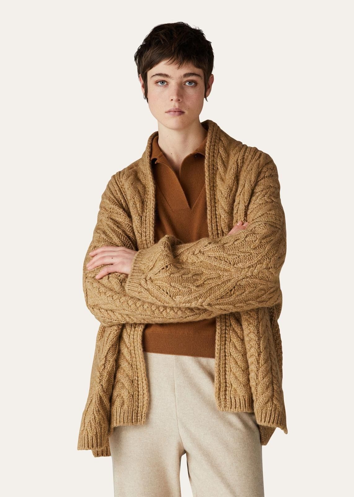 Loro Piana o1srvl11e0824 Erdenet Cashmere Cardigan in Brown Size XXL / US 16-18 / IT 52-54 - 3 Thumbnail