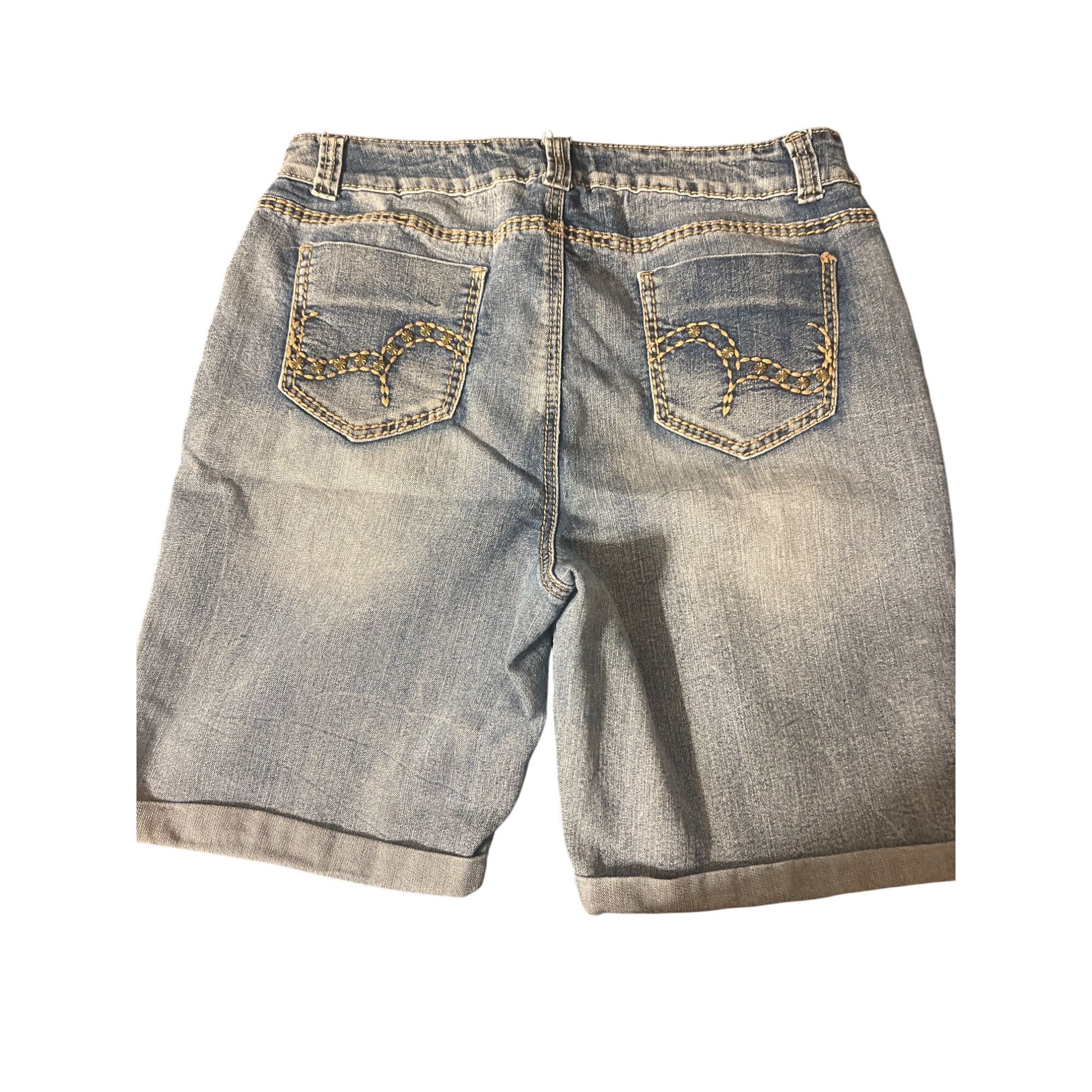Other Cato Denim Bermuda Shorts Blue Jean Thick Stitching Studs Ba Size 36" / US 14 / IT 50 - 4 Thumbnail