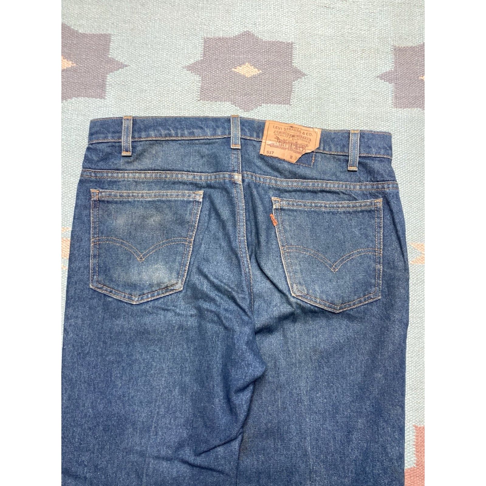 Levi's VINTAGE Levi’s 517 Jeans Dark Wash Denim Bootcut Orange Tab 34x28 Mens Size US 34 / EU 50 - 3 Thumbnail