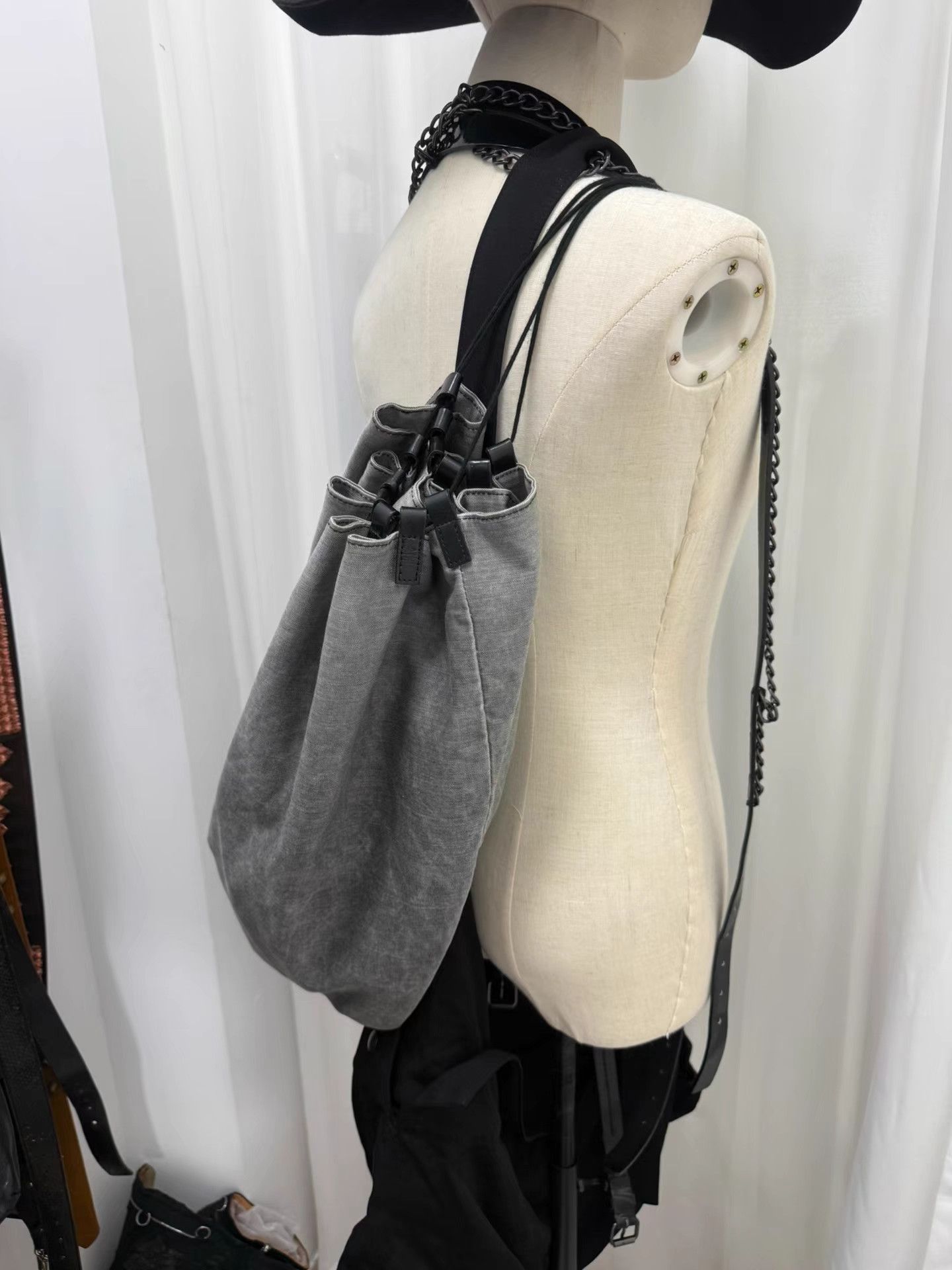Yohji Yamamoto Yohji Yamamoto Y's Vintage Gray Crossbody K20 Size ONE SIZE - 4 Thumbnail