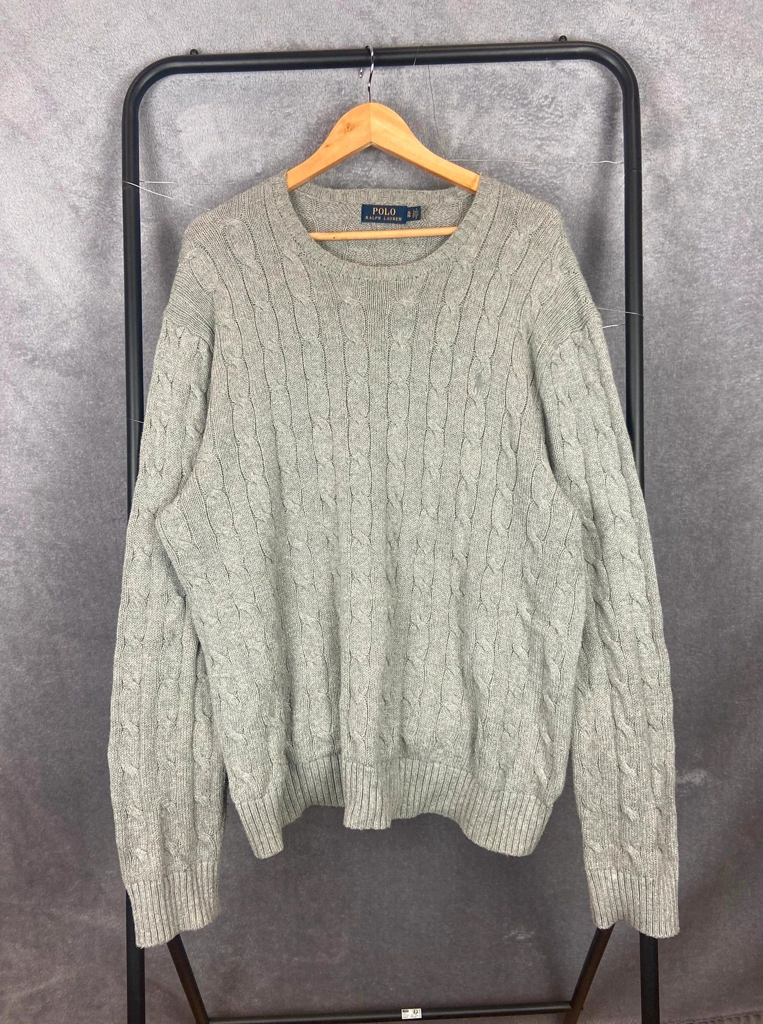 Polo Ralph Lauren Grey Cable Knit Ralph Lauren Sweater XL Size US XL / EU 56 / 4 - 1 Thumbnail