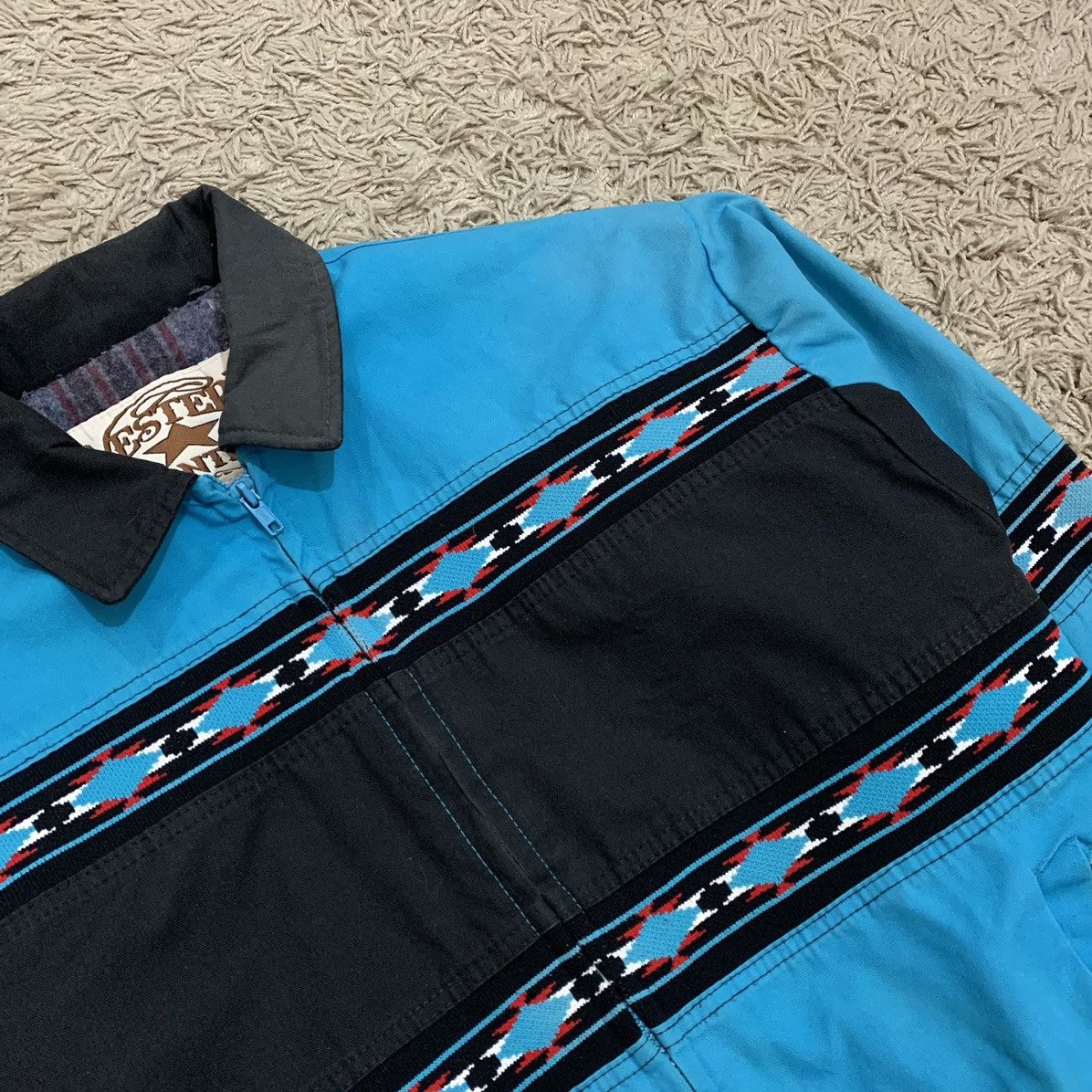Vintage 1990’s West Frontier “Blue Aztec” Two-Tone Santa Fe Jacket Size US M / EU 48-50 / 2 - 3 Thumbnail