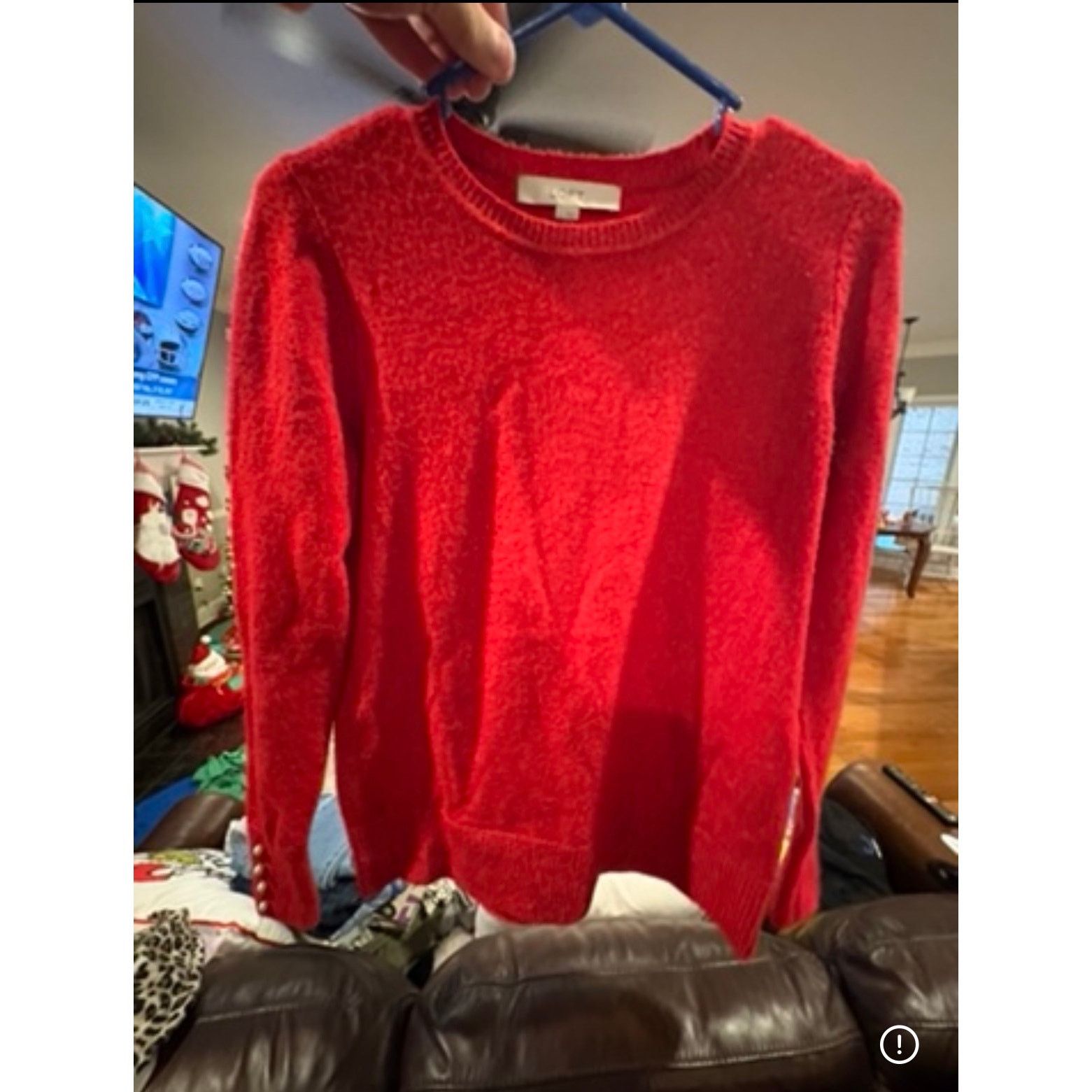 Loft LOFT Women’s Red Knit Sweater Size Small Crew Neck Size S / US 4 / IT 40 - 2 Thumbnail