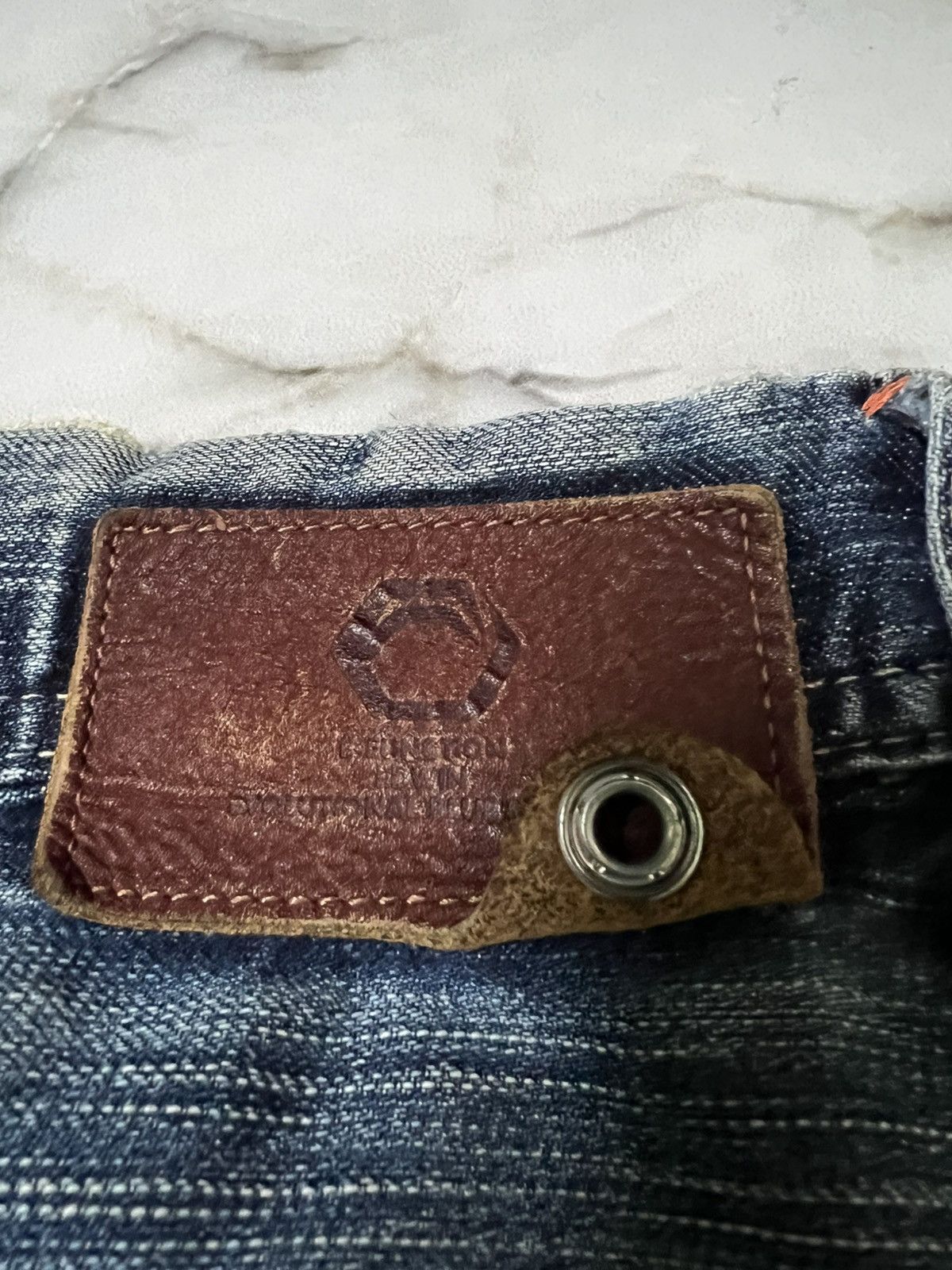14th Addiction × Edwin × If Six Was Nine 💥Baggy💥Vintage Edwin E-Function Washed Distress Jean Size US 34 / EU 50 - 18 Thumbnail