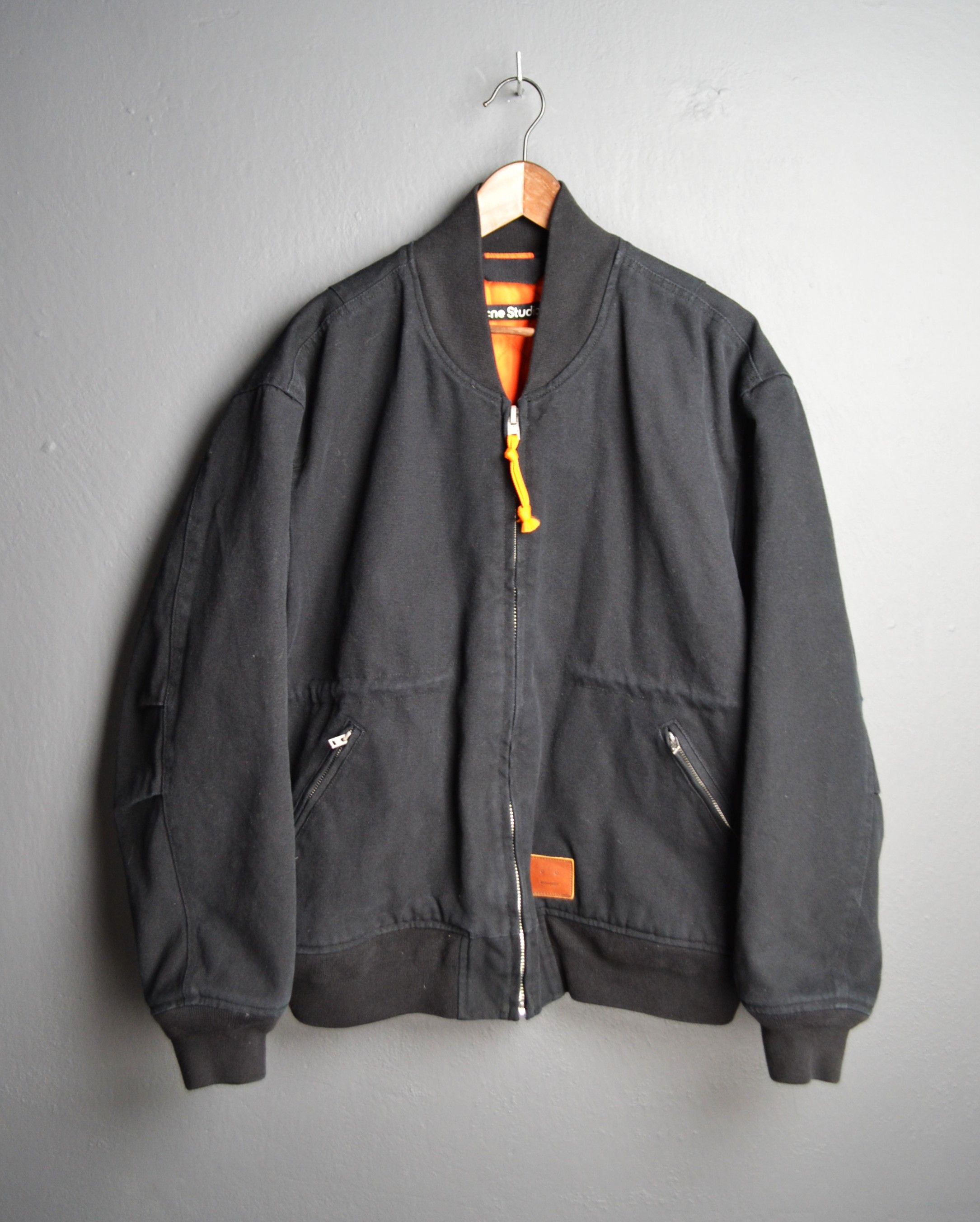 Acne Studios Acne Studios Black Organic Cotton Bomber Jacket S Oversized Size US S / EU 44-46 / 1 - 1 Thumbnail