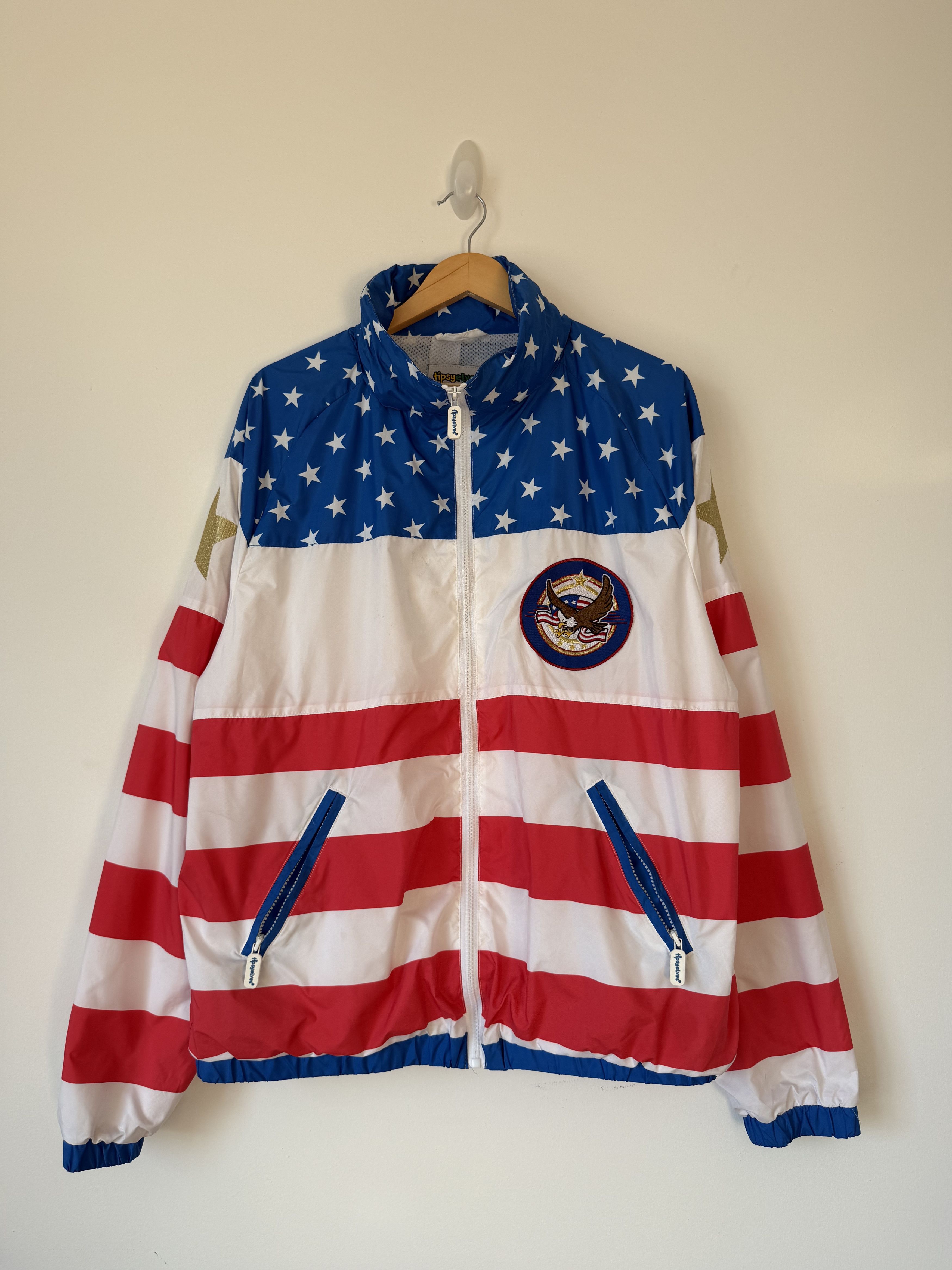 Tipsy Elves Tipsyelves USA Eagle Flag Windbreaker Jacket Large L Size US L / EU 52-54 / 3 - 1 Thumbnail