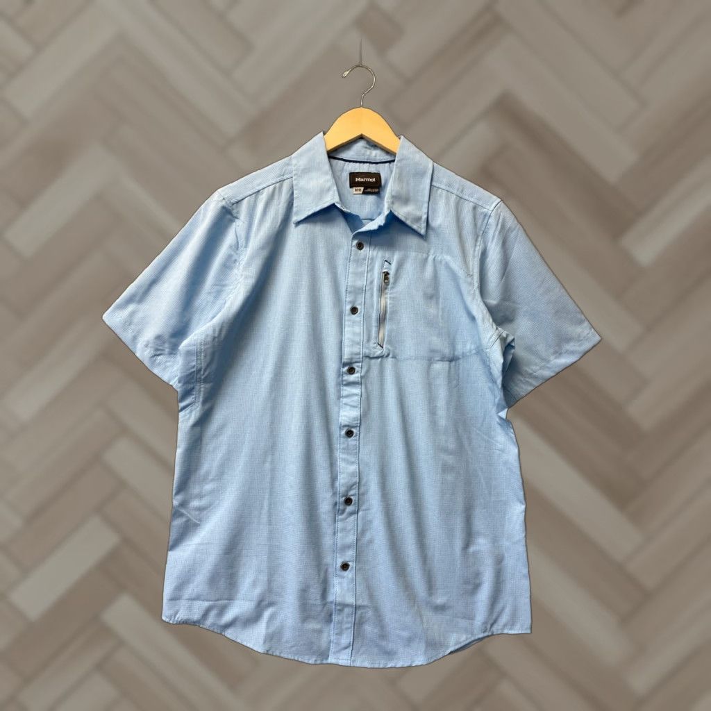 Marmot Marmot Mens Medium Turquoise Short Sleeve Pocketed Outdoor Shirt /148-21 Size US M / EU 48-50 / 2 - 1 Thumbnail