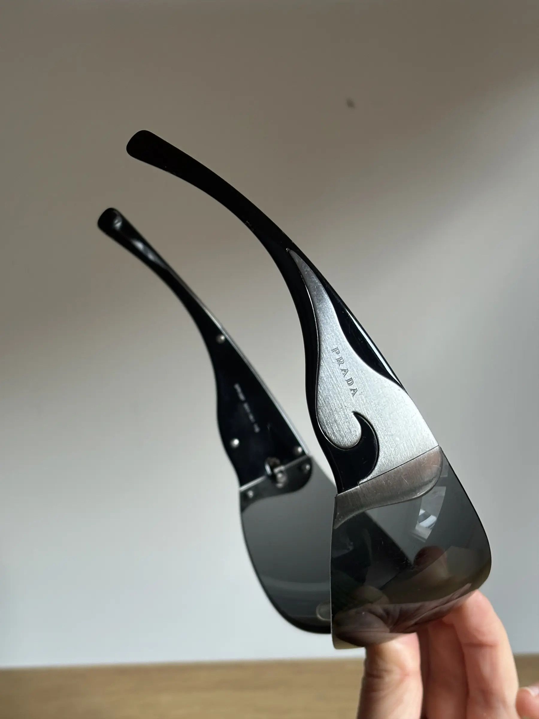 PRADA Sunglasses Flame 2004 Star Fire Rectangle Wrap Shield