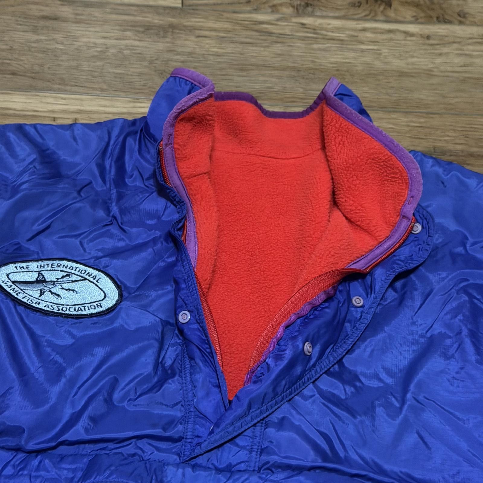 Vintage Patagonia Glissade Reversible Fleece Fish Blue Red