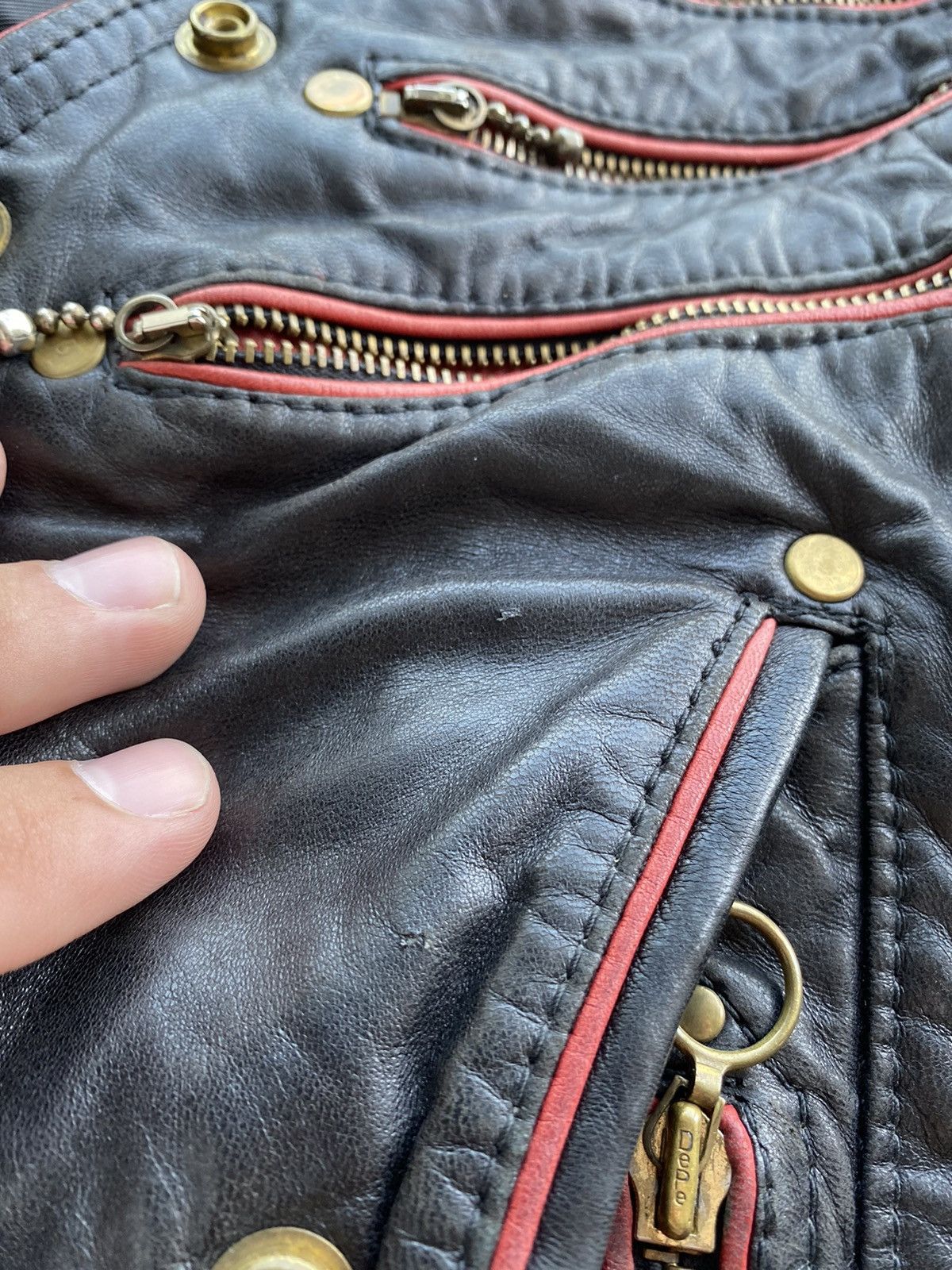 Other 🔗GOTHIC PUNK OPIUM ZIPPER BONDAGE LEATHER JACKET OWENS ISSEY Size US M / EU 48-50 / 2 - 9 Thumbnail