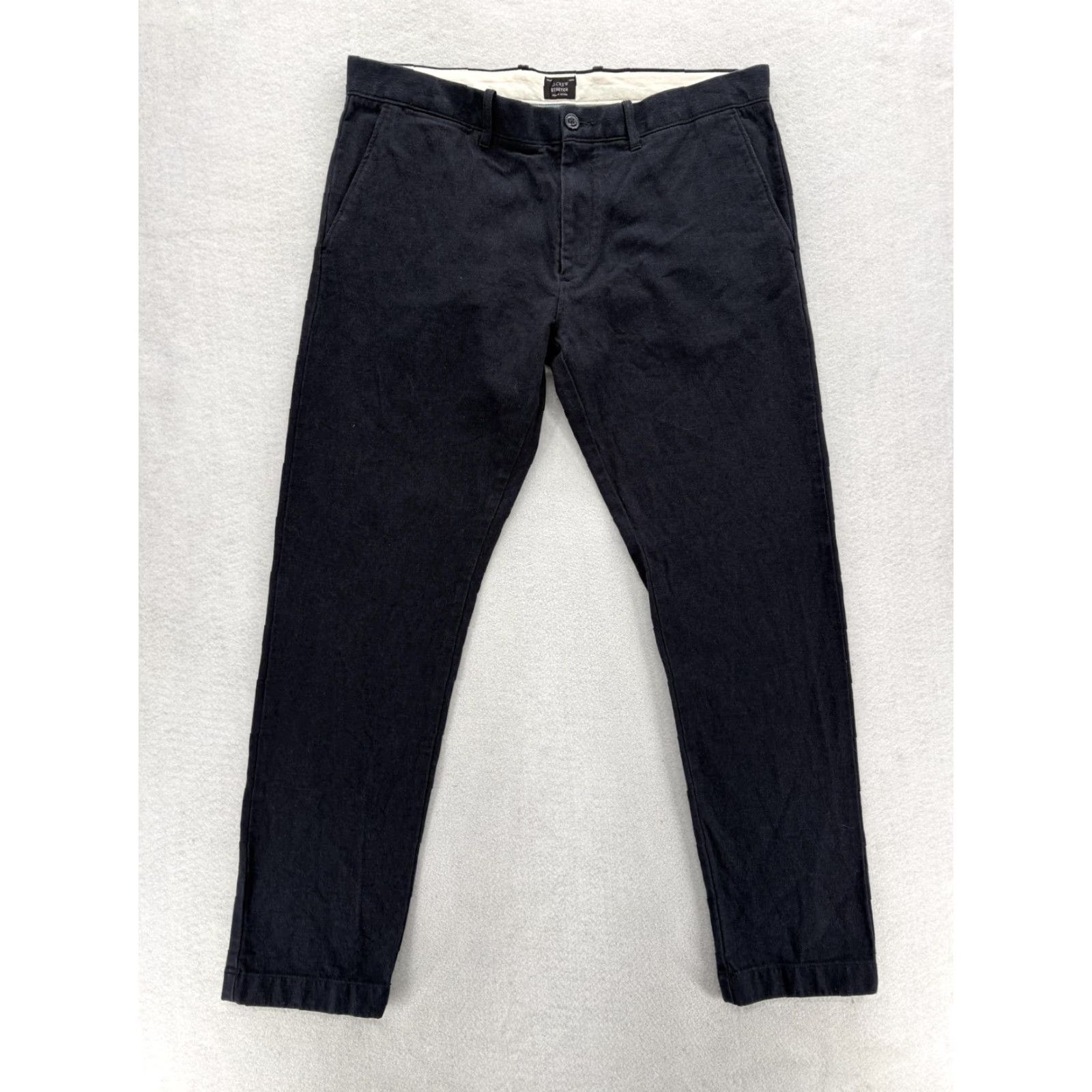 J.Crew J.Crew 484 Slim Pants Mens 35x32 Navy Blue Stretch Chino Casual Brushed Twill Size US 35 - 2 Thumbnail