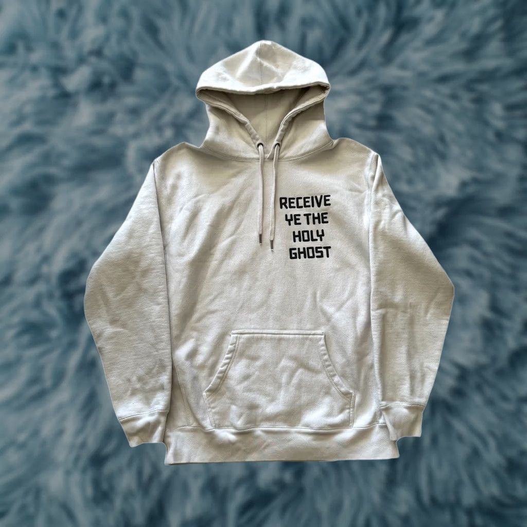 Vintage VOUTSCON Kanye West x VOUS Hooded Hoodie L Cream Unisex Adults Long Sleeve Crew Neck Pullover Designer 90s? Size US L / EU 52-54 / 3 - 1 Thumbnail
