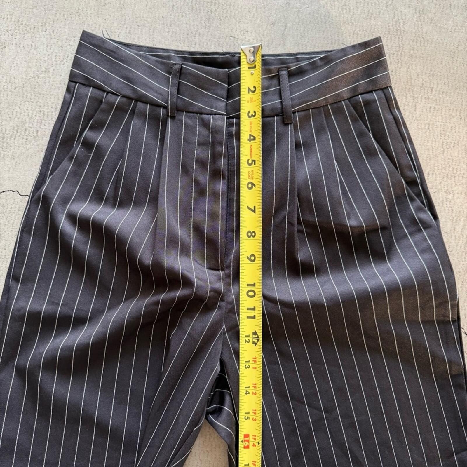 Other Nasty Gal / Pinstripe Smart High Waisted Pants / black Size 26" / US 2 / IT 38 - 6 Thumbnail