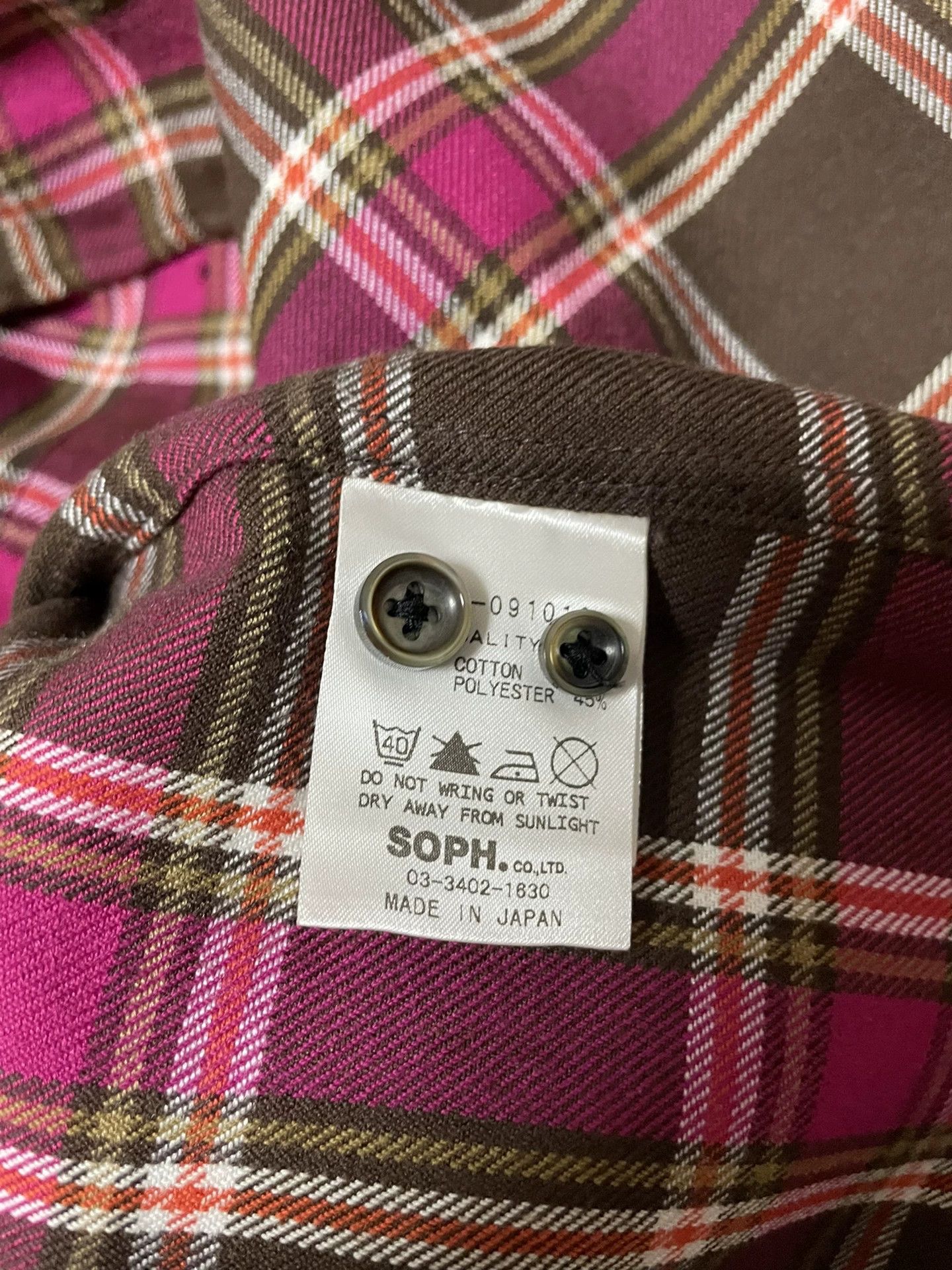 Sophnet. Sophnet. Casual Check LS Shirt Rainbow Button by Kiyonaga M Size US M / EU 48-50 / 2 - 7 Thumbnail