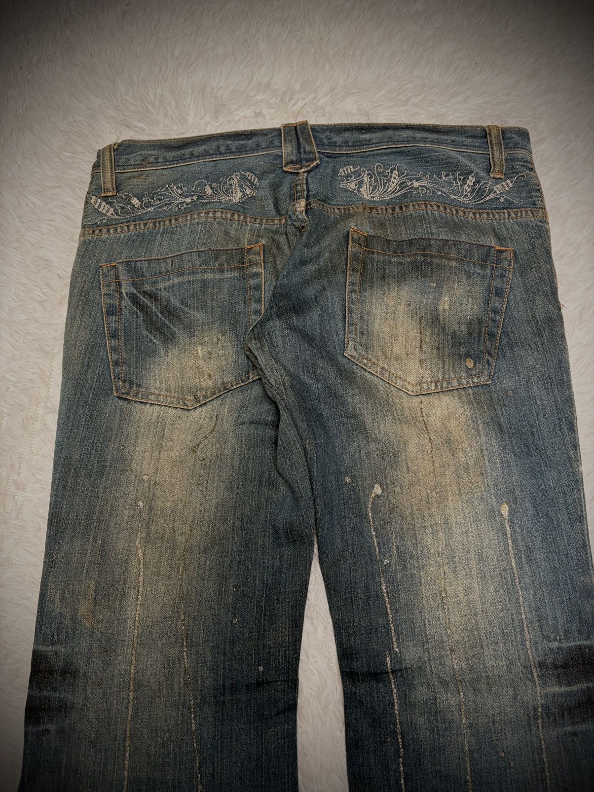 Tornado Mart Rare Root Three paint splash mudwash flared jeans Size US 36 / EU 52 - 7 Thumbnail