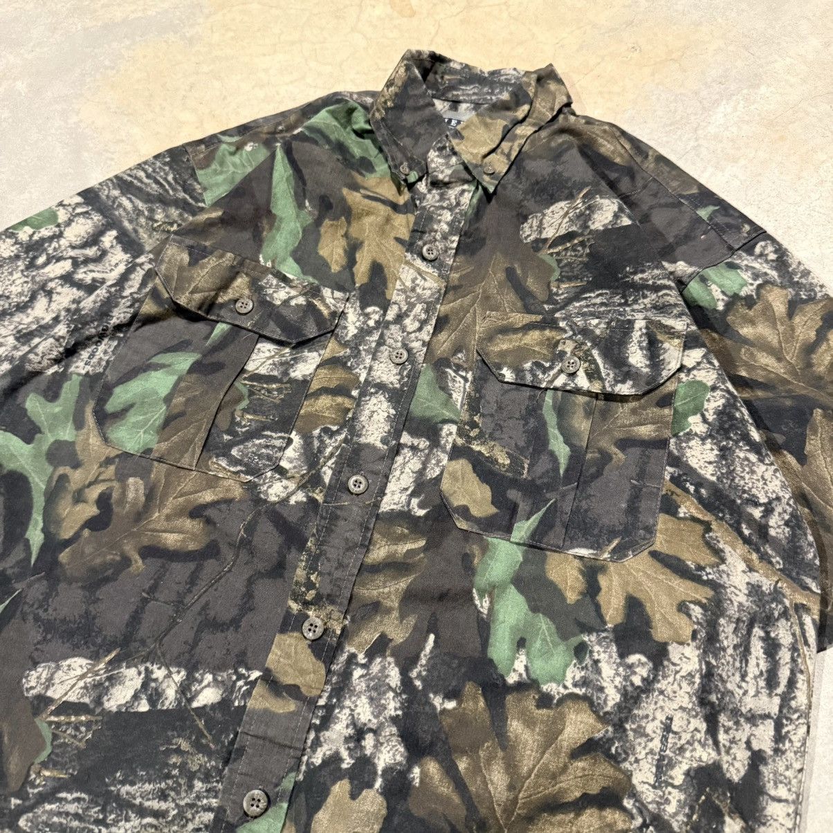 Vintage 1990s Jerzees Outdoors Woodland Camo Button Up Shirt ERD Size US L / EU 52-54 / 3 - 3 Thumbnail