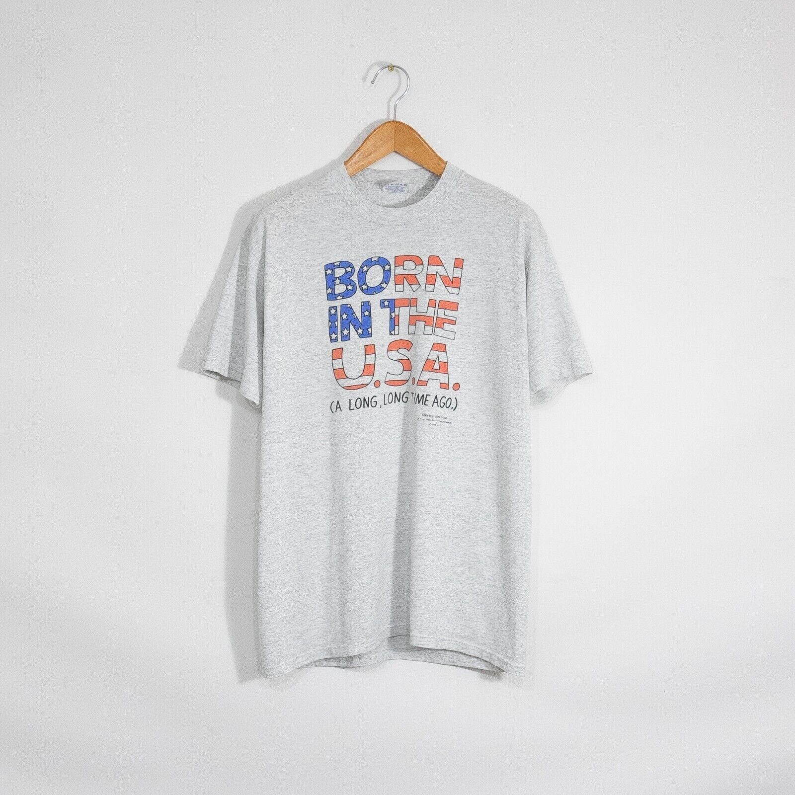 Vintage Vintage 90s Born In USA T Shirt L - Funny Age Single Stitch Size US L / EU 52-54 / 3 - 1 Thumbnail