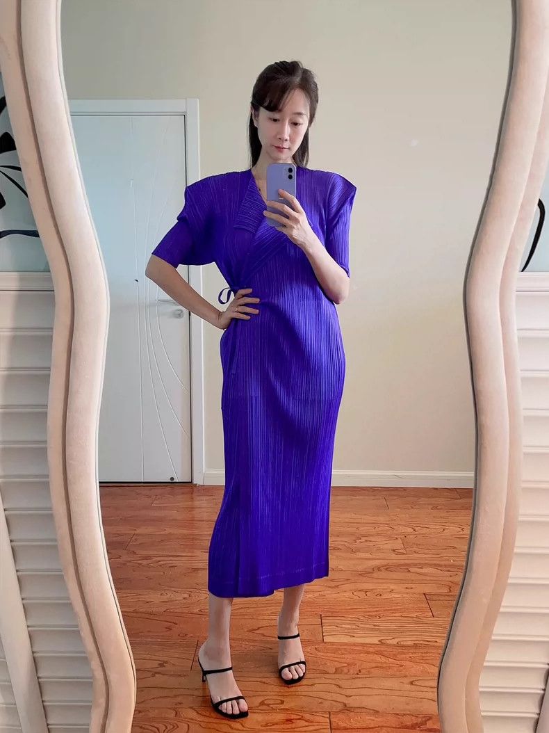 Issey Miyake Issey Miyake Purple dress Size XL / US 12-14 / IT 48-50 - 5 Thumbnail