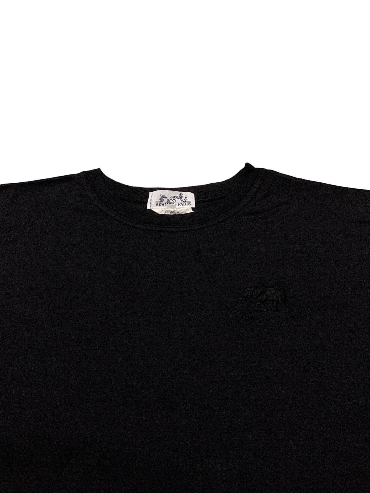 Hermes Vintage Hermes - Paris Embroidered Elephant Boxy Cropped Tee Size US M / EU 48-50 / 2 - 6 Thumbnail