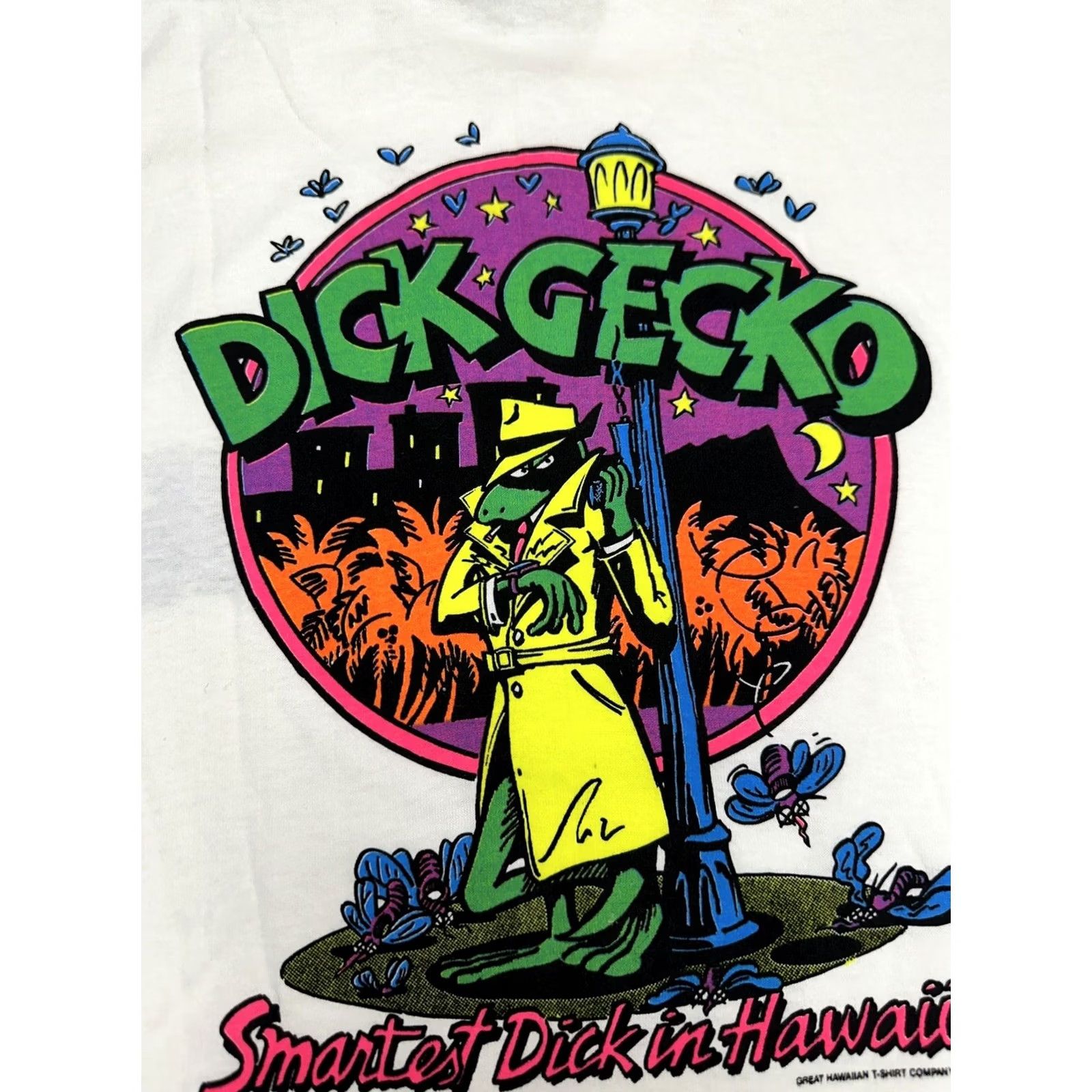 Vintage VINTAGE Dick Gecko Smartest Dick In Hawaii Dick Tracy Parody Funny Tee XL Men's 90s Size US XL / EU 56 / 4 - 4 Thumbnail