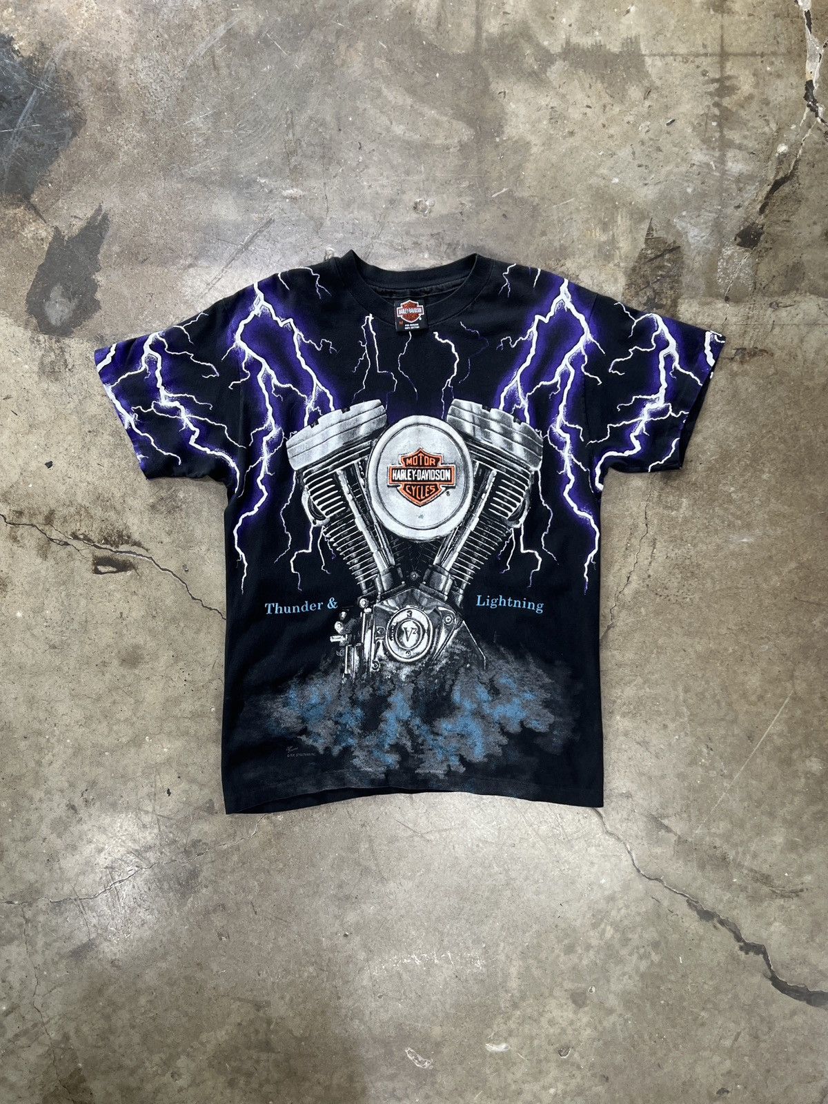 Harley Davidson Vintage Harley Davidson Lightning Panhead Tee Medium Size US M / EU 48-50 / 2 - 2 Thumbnail