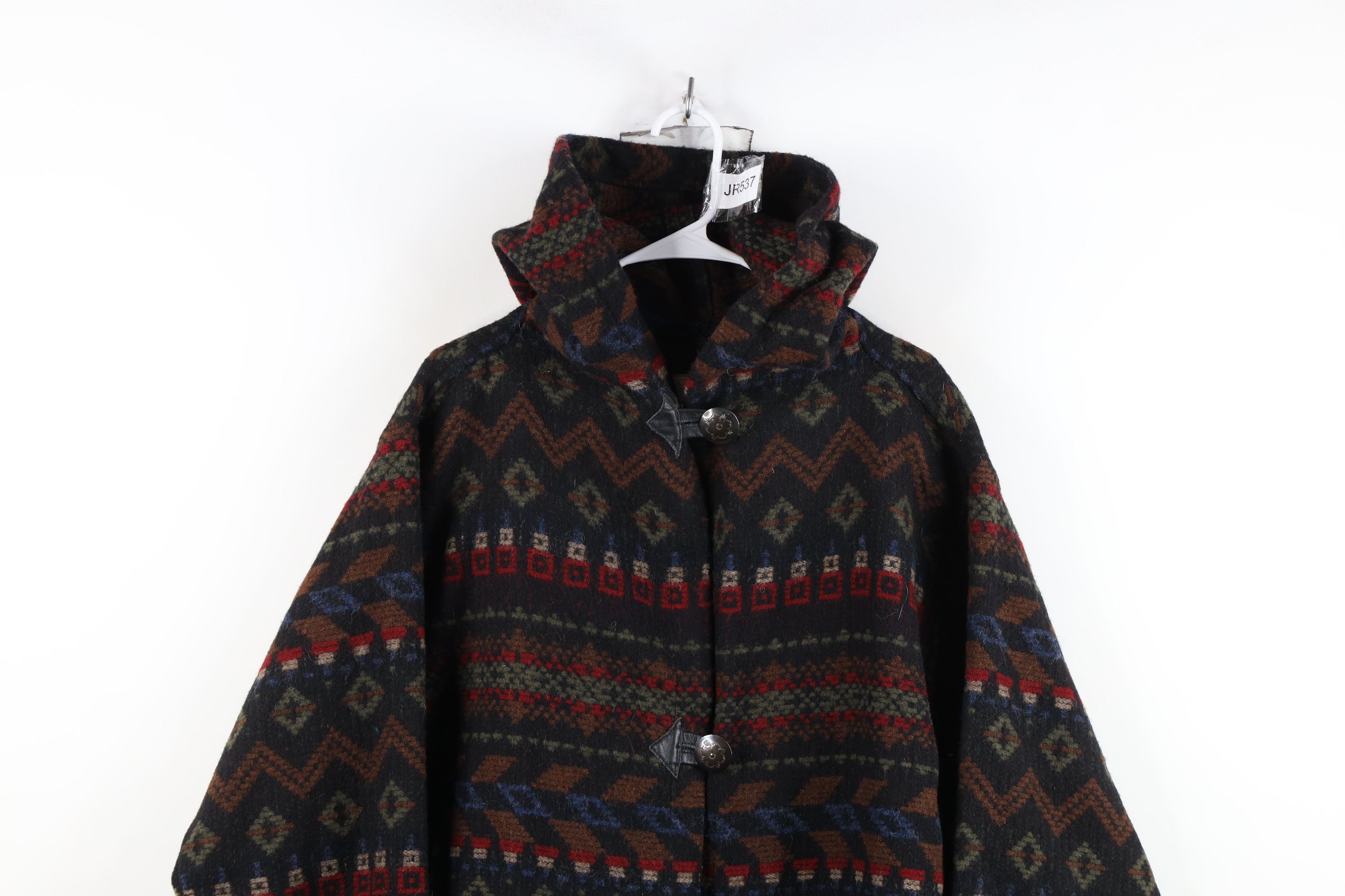 Vintage Vintage 90s Streetwear Southwestern Hooded Long Jacket USA Size L / US 10 / IT 46 - 2 Thumbnail