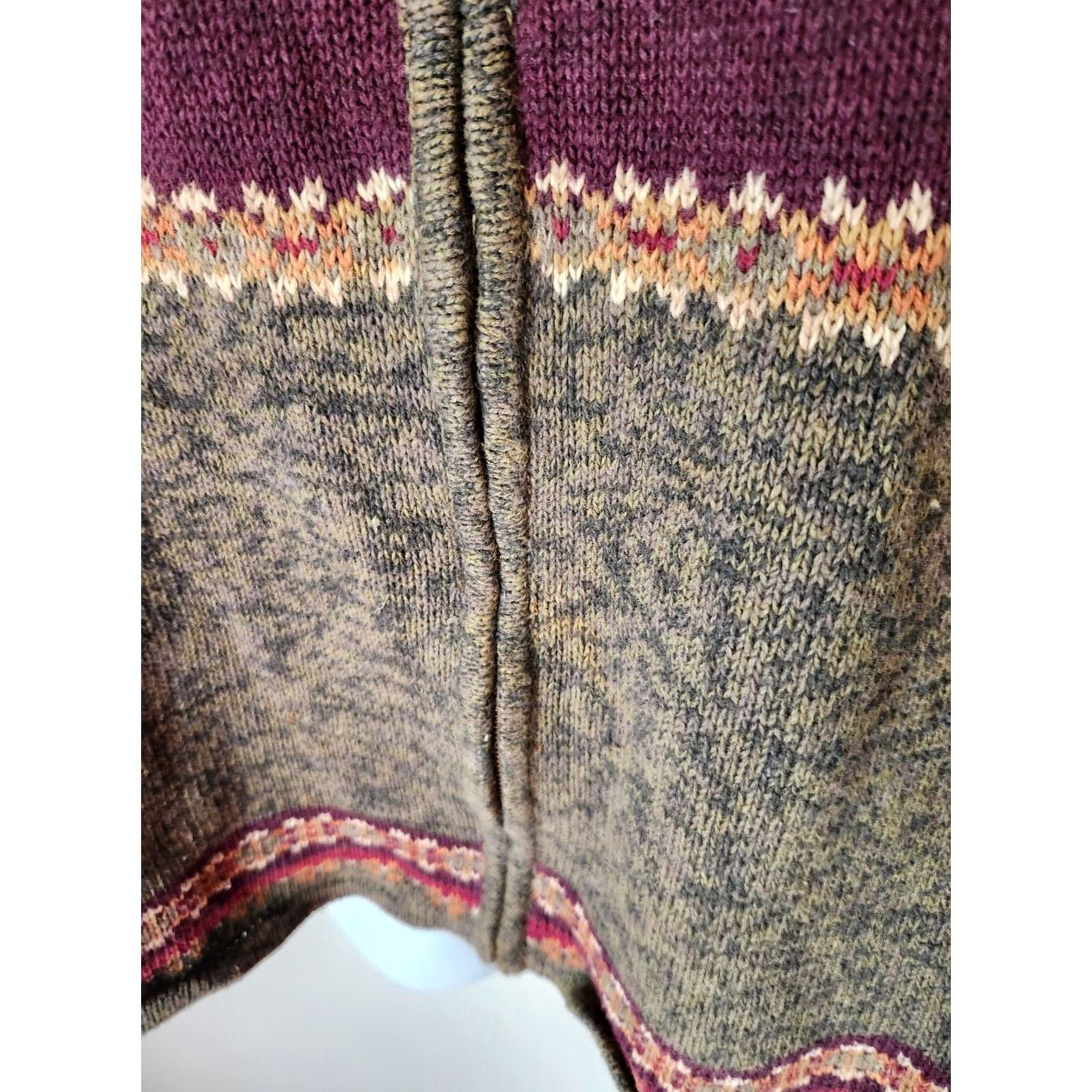 Vintage Tiara Women Green Winter Stripe Full Zip Cardigan Sweater 26/28 Plus Size Adult Womens Regular Fit Ramie Cotton Hand Wash Only Vintage No Size 4XL / US 24-26 - 4 Thumbnail