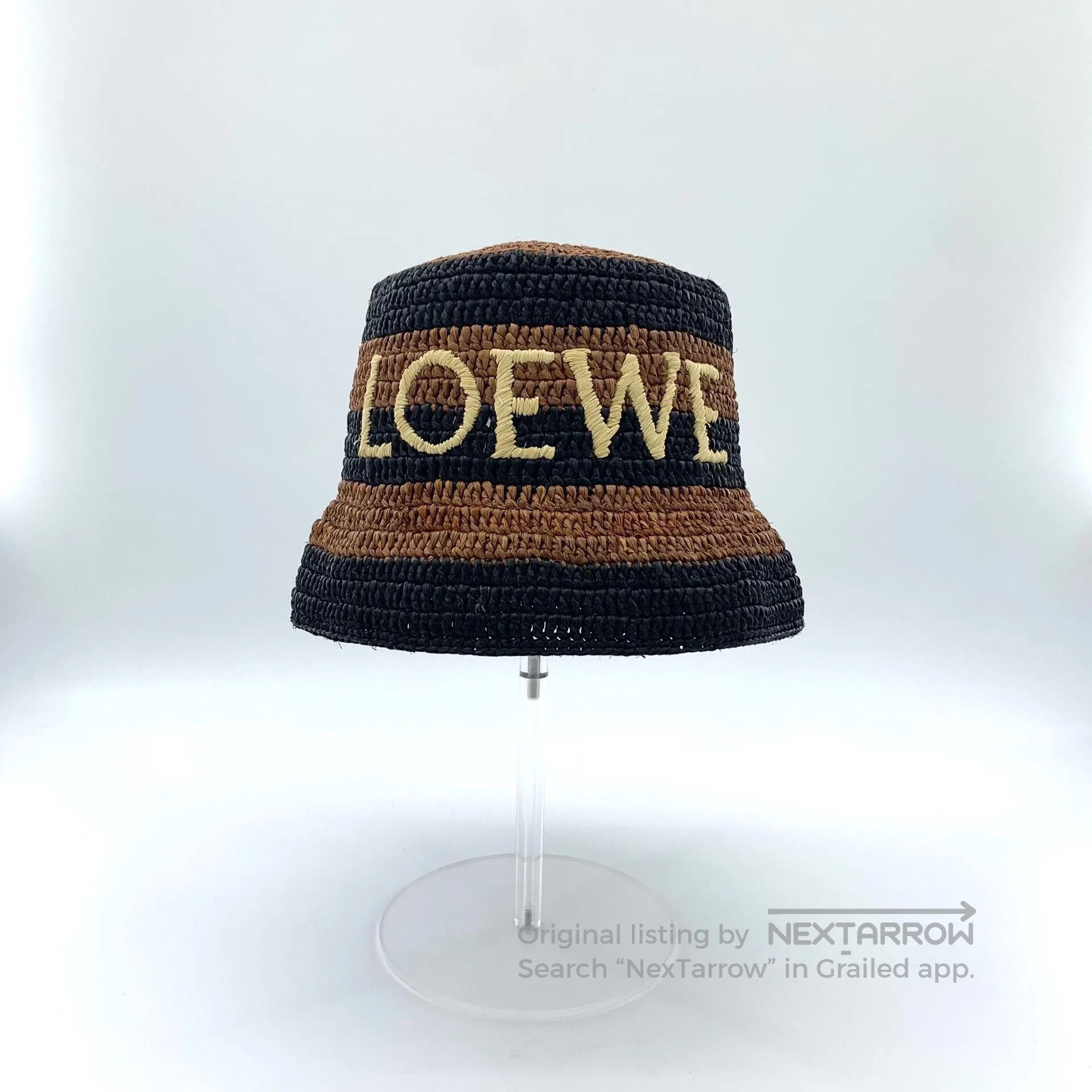 Loewe Loewe Logo Embroidery Raffia Straw Bucket Hat. Size ONE SIZE - 1 Thumbnail