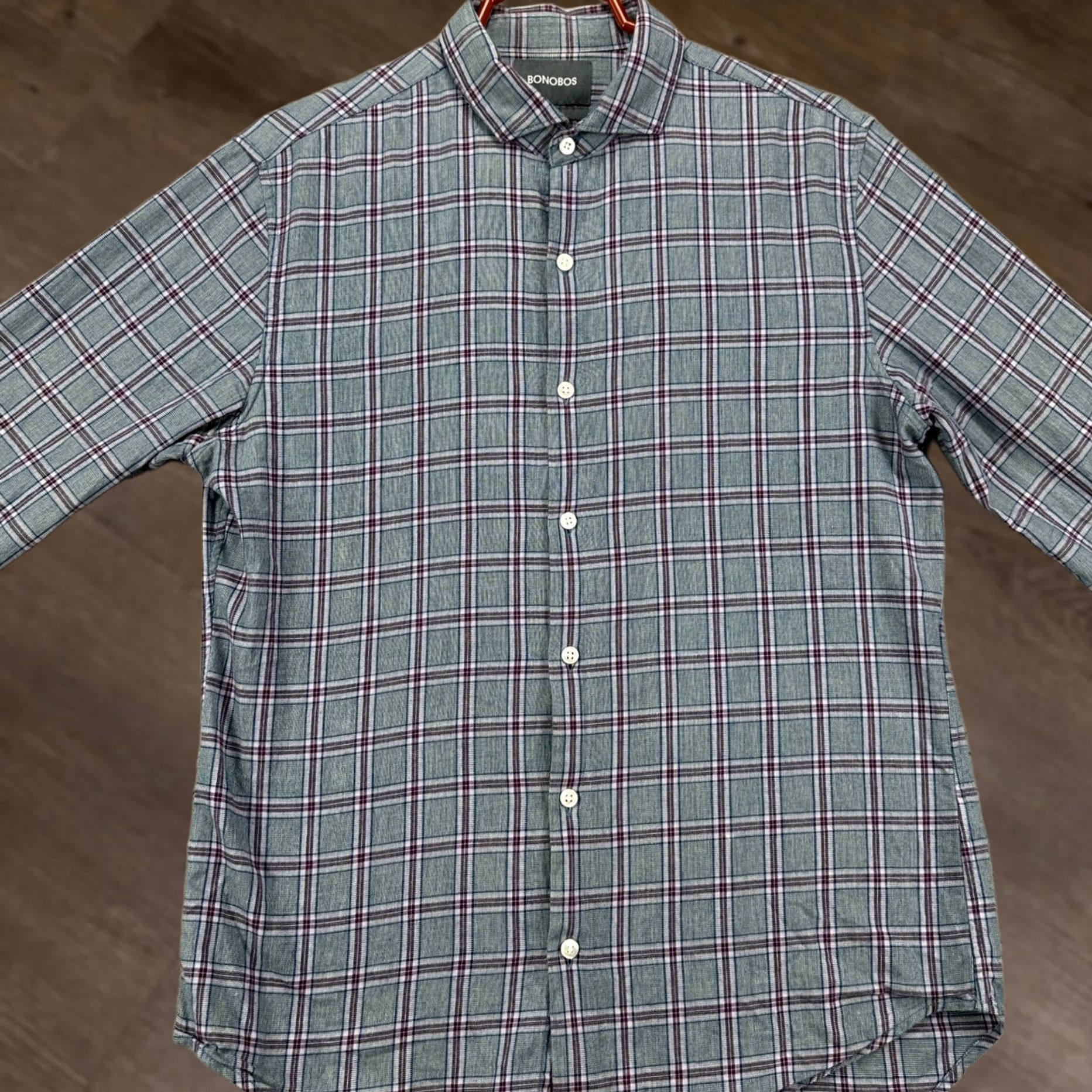 Bonobos Bonobos Button-Up Shirt Mens Slim Blue Plaid Long Sleeve Adult Medium Size US M / EU 48-50 / 2 - 1 Thumbnail