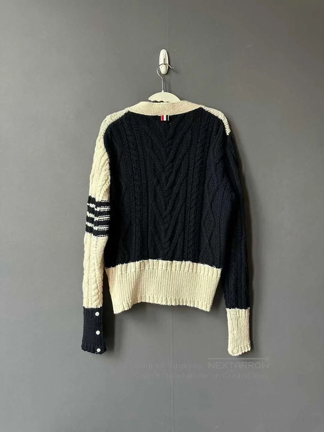 Thom Browne thom browne black and white cable knit cardigan. Size US M / EU 48-50 / 2 - 2 Thumbnail