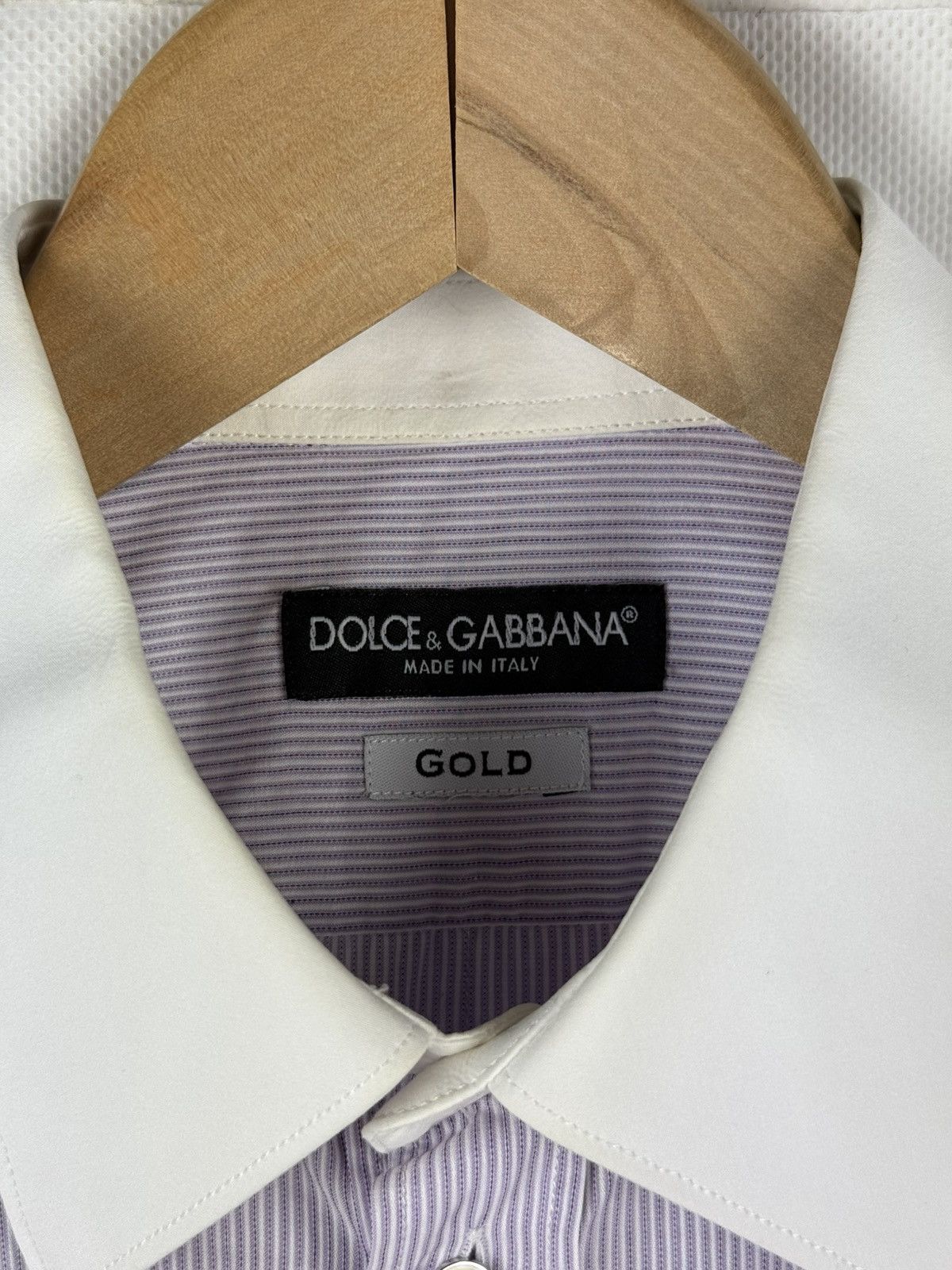Dolce & Gabbana Dolce & Gabbana Gold L/S Button Up Dress Striped Shirt Size US M / EU 48-50 / 2 - 10 Thumbnail