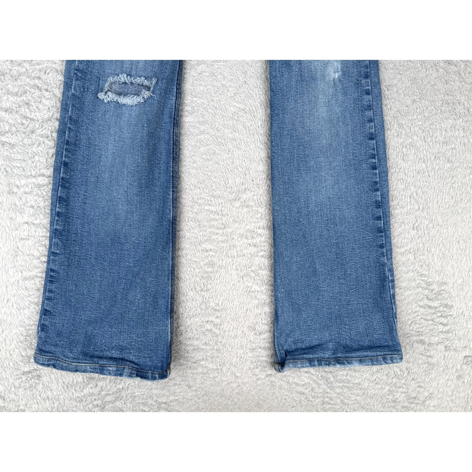 Vintage Gatopardo Jeans Women 2 24x31 Blue Stretch Bootcut Distressed Denim Cotton Blend Size 26" / US 2 / IT 38 - 2 Thumbnail