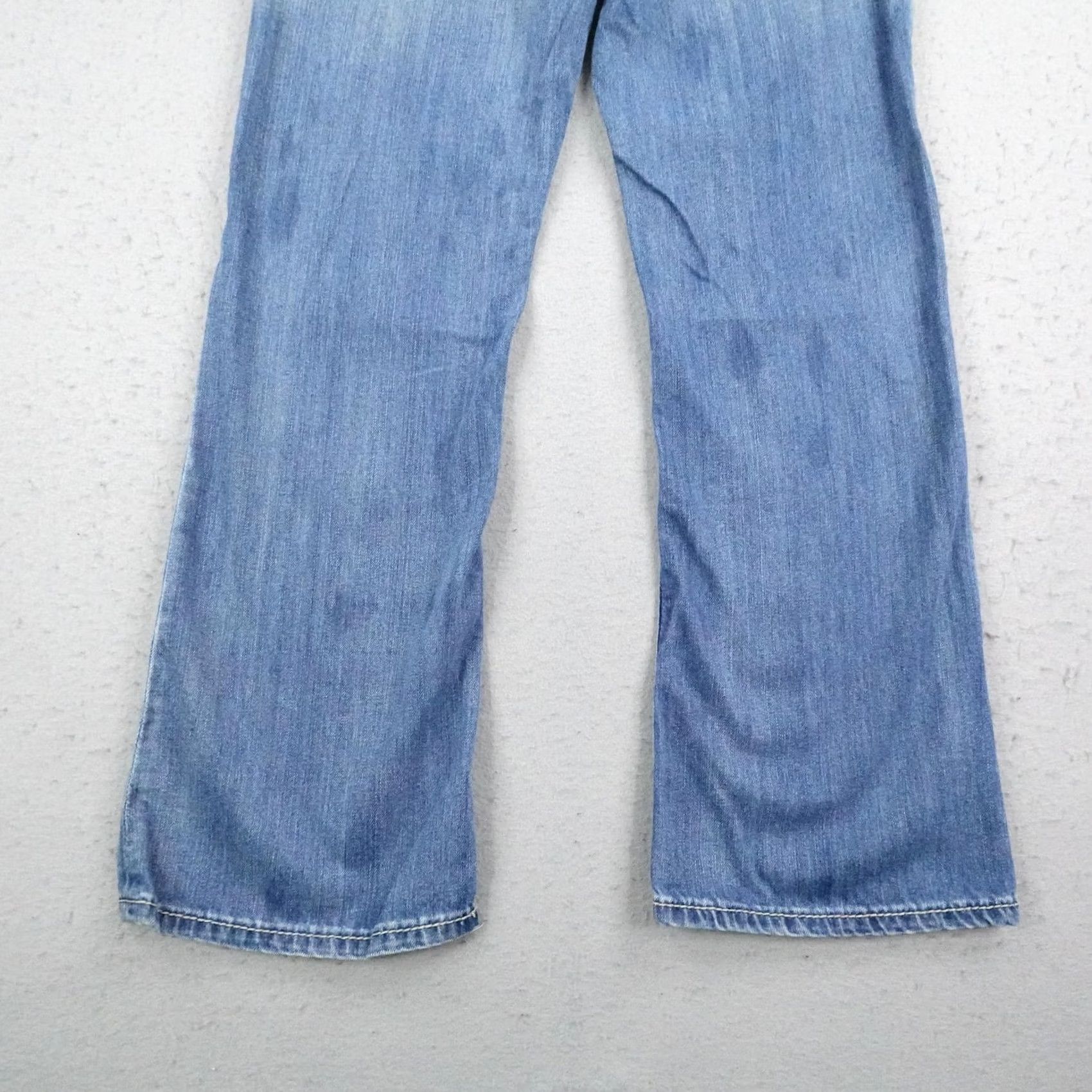 Vintage Seven 7 Jeans Mens 34x32 Blue Denim Light Bootcut Embroidered Flap Pockets Faded Vintage No Size US 34 / EU 50 - 6 Thumbnail