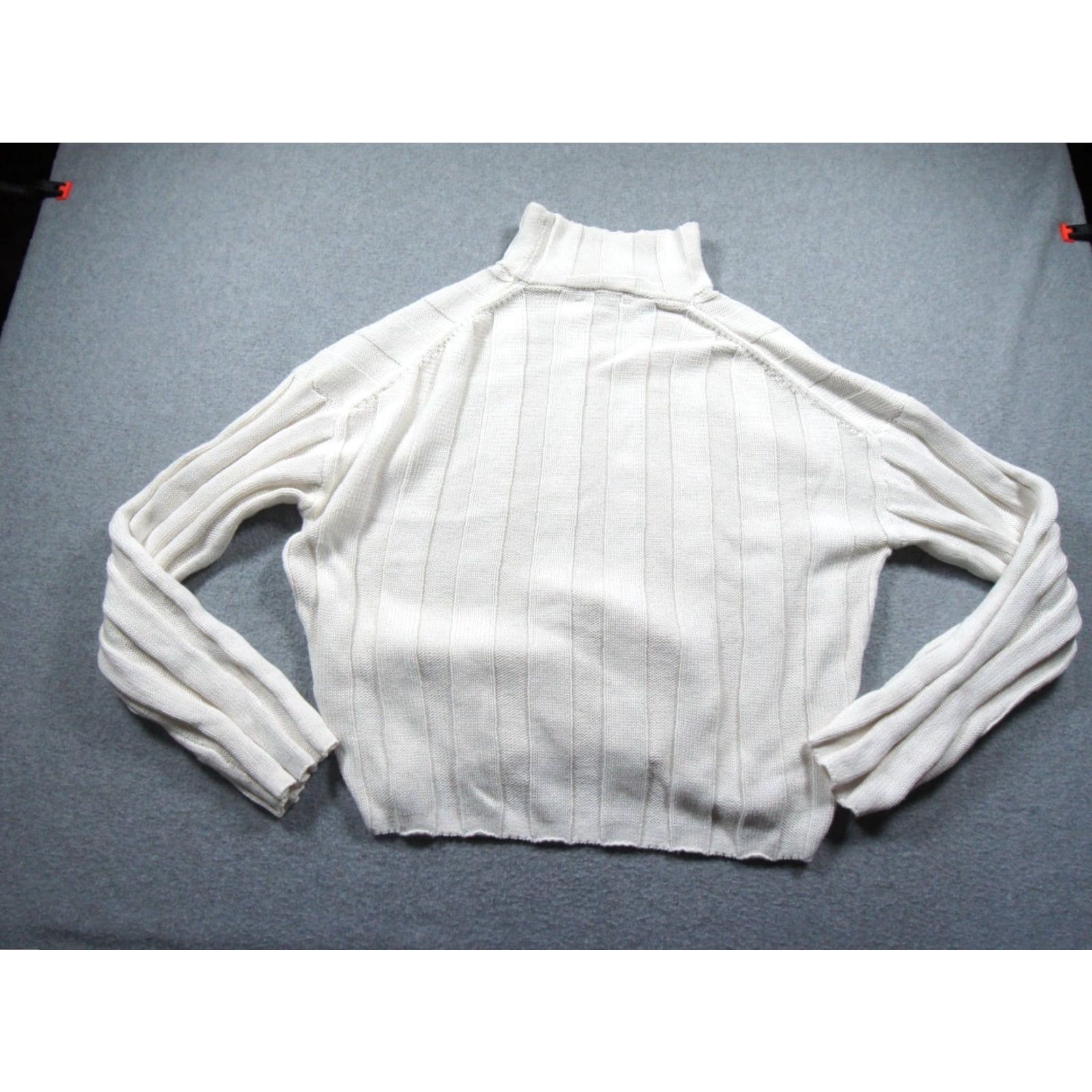 J.Crew JCrew Sweater Womens Medium White Knit Mock Neck Pullover Cotton Ladies Size M / US 6-8 / IT 42-44 - 4 Thumbnail