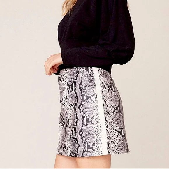 BB Dakota Python The Prowl Snake Print Faux Leather Skirt NWT Size 32" / US 10 / IT 46 - 5 Thumbnail