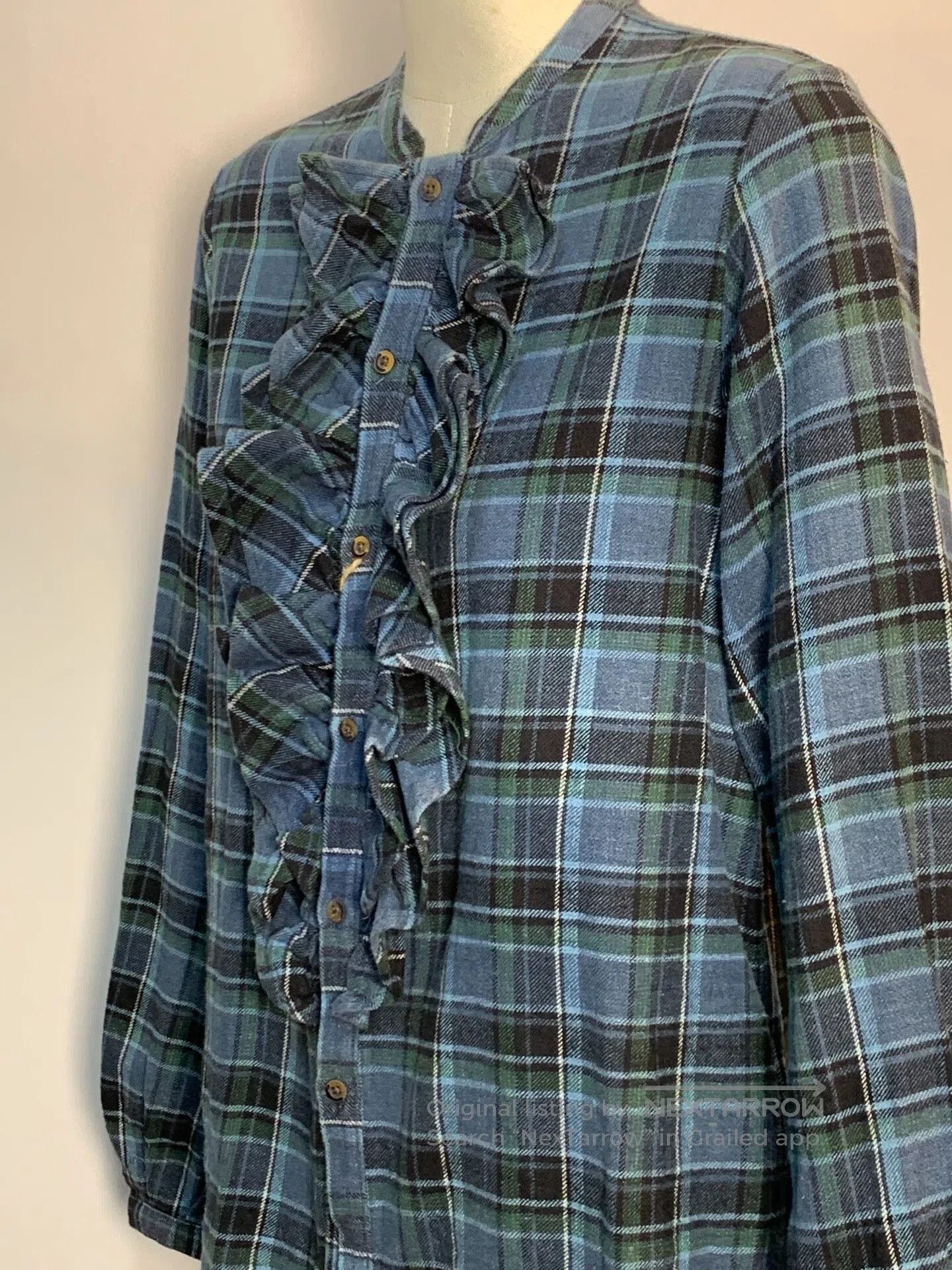 45rpm 45RPM Plaid Ruffle Sleeve Shirt. Size M / US 6-8 / IT 42-44 - 4 Thumbnail