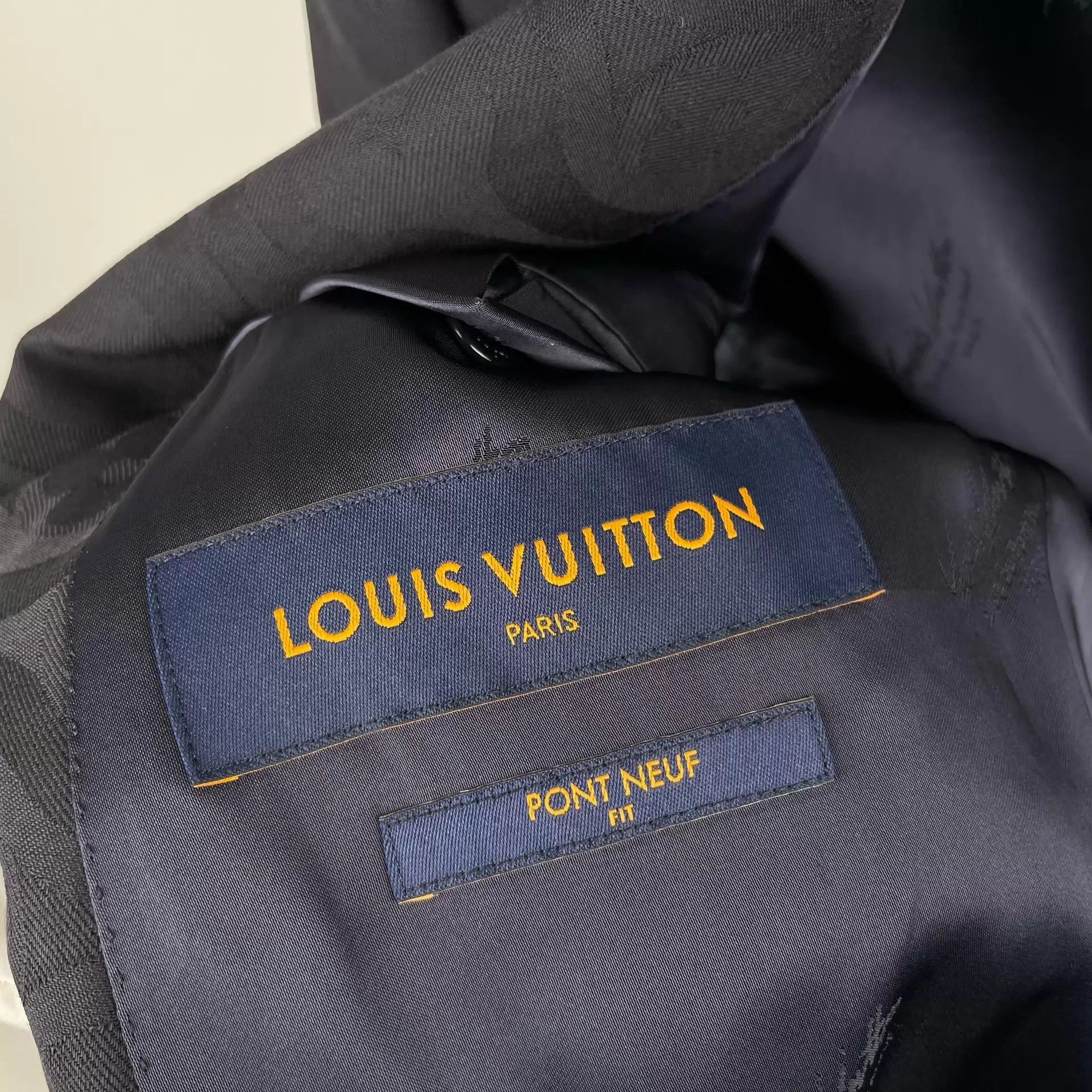 Louis Vuitton LV men's wool suit jacket black blue 48 Size 48R - 7 Thumbnail