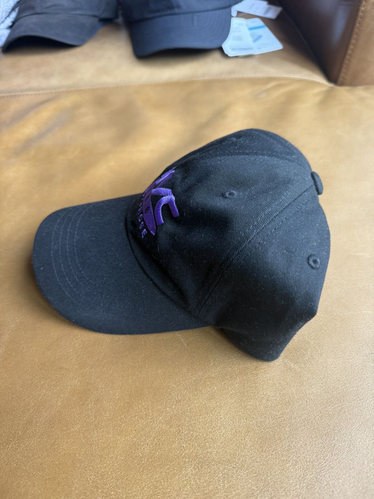 LQQK Studio Young Coffee 108 Montrose BLACK COTTON TWILL LOGO CAP Size ONE SIZE - 3 Thumbnail