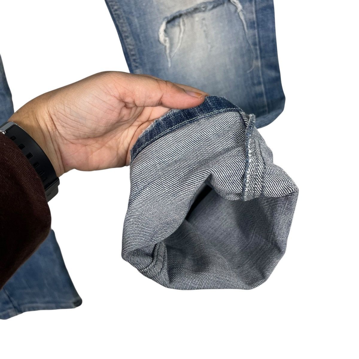Other Vintage GRF Distressed Denim Jeans Size US 34 / EU 50 - 12 Thumbnail