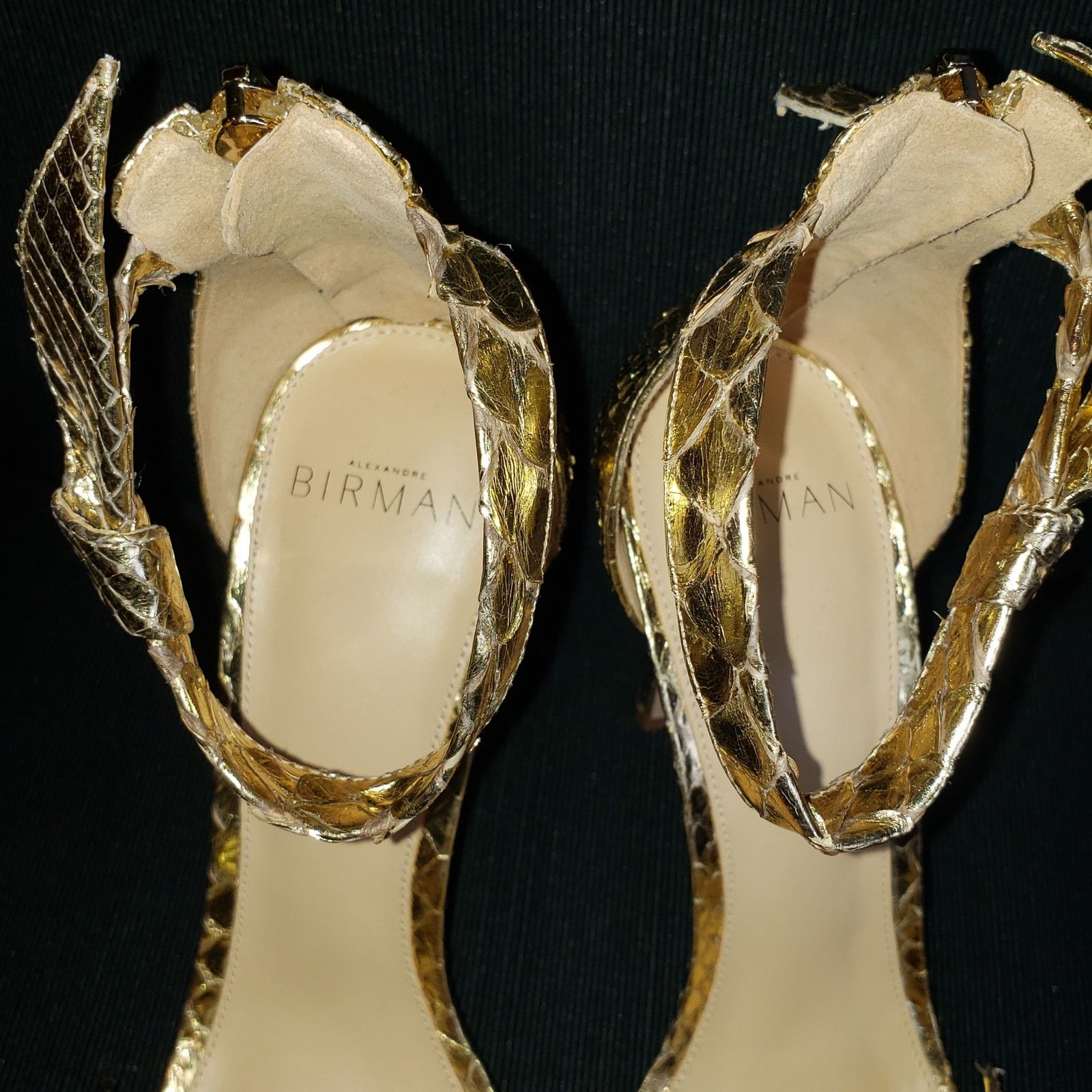Alexandre Birman $795 List Alexandre Birman Gold toned python spike heels Size US 7.5 / IT 37.5 - 4 Thumbnail