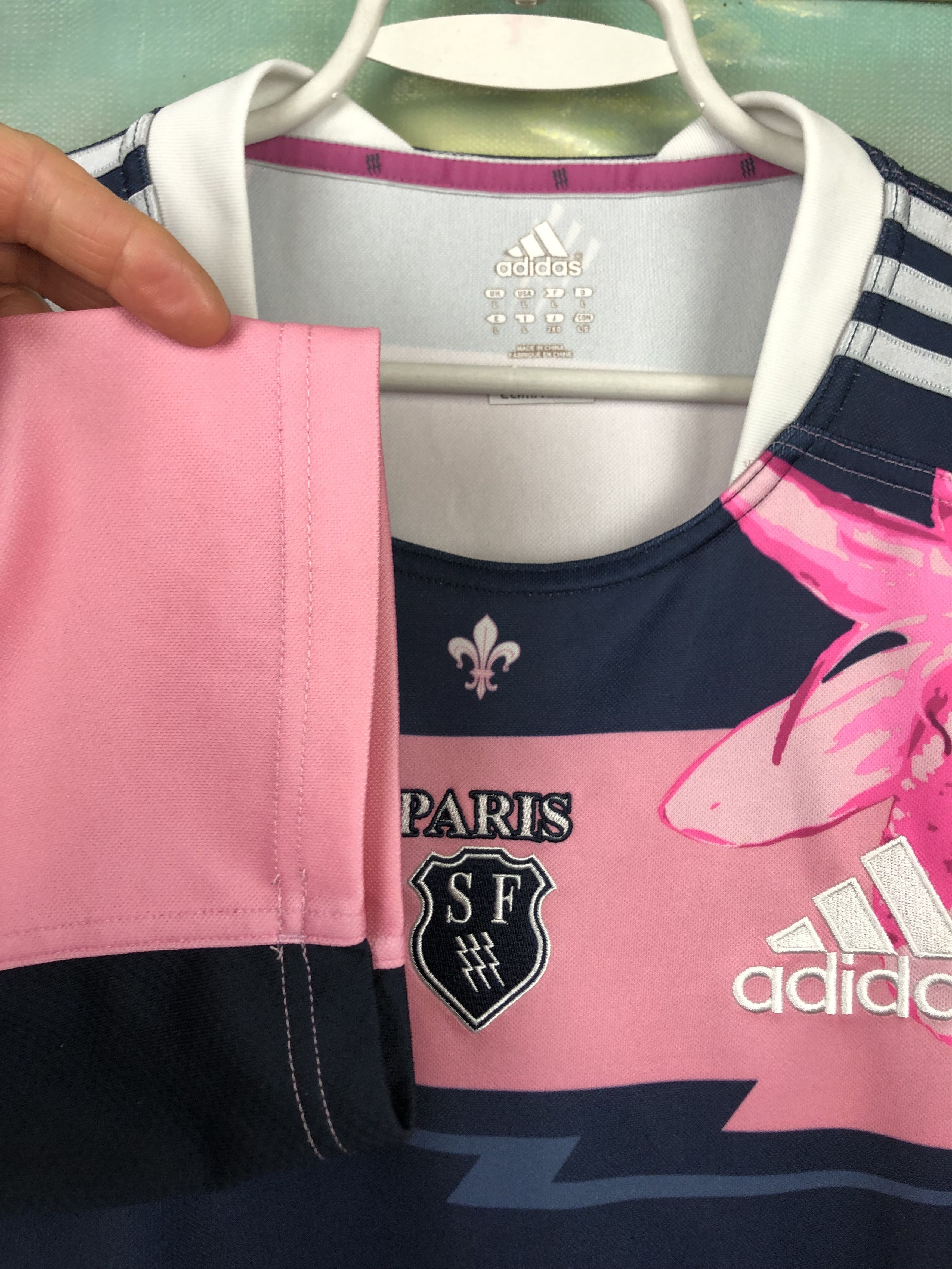 Adidas Adidas SF Stade Francais Paris Rugby Jersey Shirt Rare Size US L / EU 52-54 / 3 - 6 Thumbnail