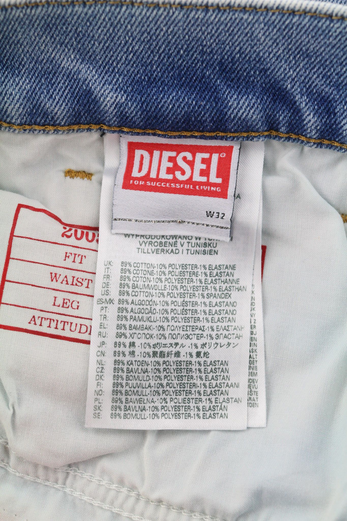 Diesel 2005 D-FINING 9B92S W32/L32 Tapered Denim 40398 Size US 32 / EU 48 - 8 Thumbnail