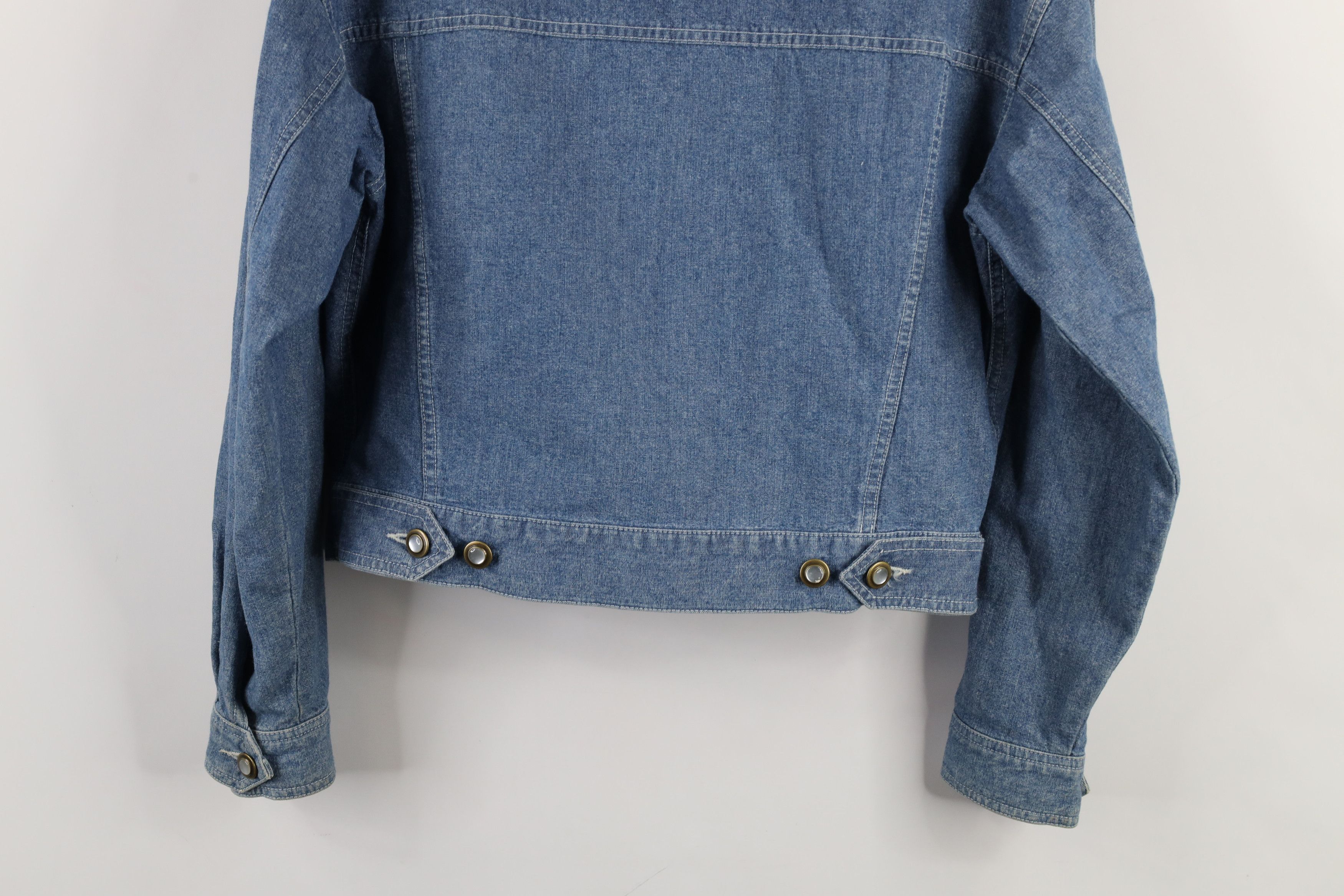 Vintage Vintage 90s Streetwear Flower Chambray Denim Trucker Jacket Size S / US 4 / IT 40 - 16 Thumbnail