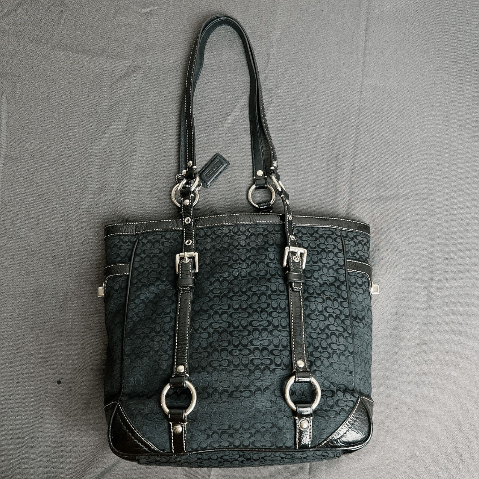 Coach Coach Vintage Signature Patent Leather Gallery Tote Bag Size ONE SIZE - 5 Thumbnail