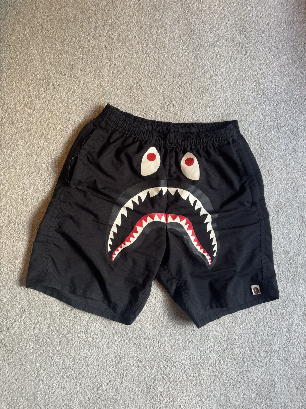 Bape Bape Mens Black Nonsweat Shorts Size US 27 - 1 Thumbnail