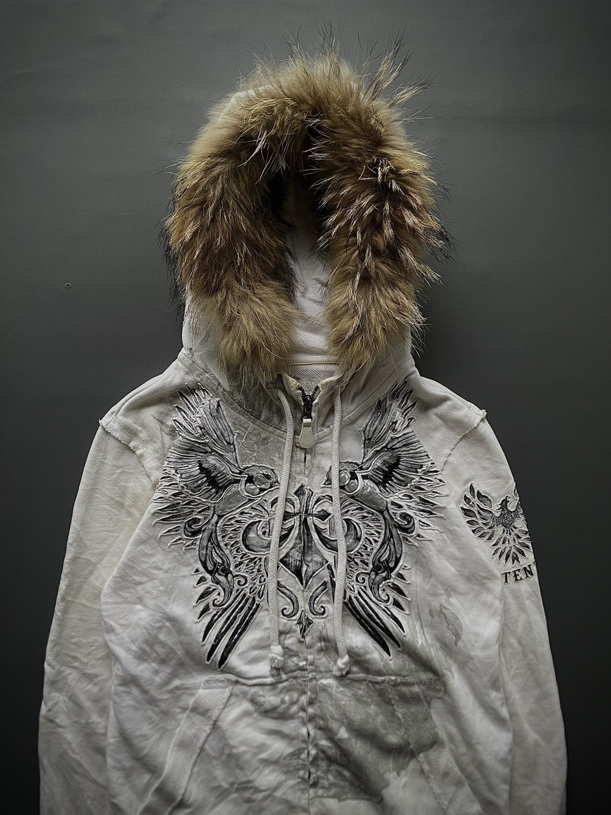Le Grande Bleu (L.G.B.) Japanese Brand Potente Fur Hoodie Lgb Style Size US S / EU 44-46 / 1 - 4 Thumbnail