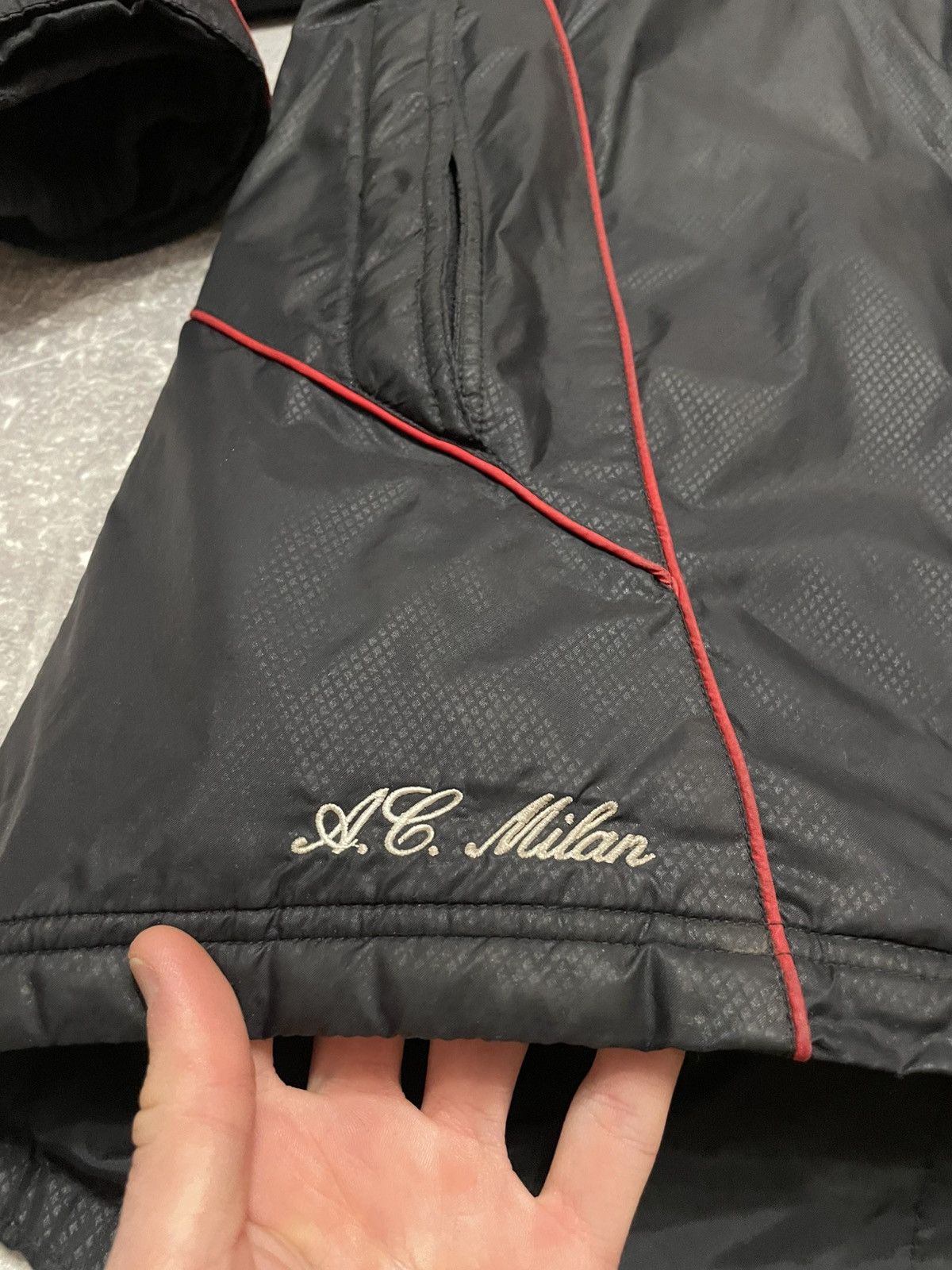 Adidas × Vintage Vintage Adidas AC Milan Soccer Jacket Parka Logo Opel Size US S / EU 44-46 / 1 - 7 Thumbnail