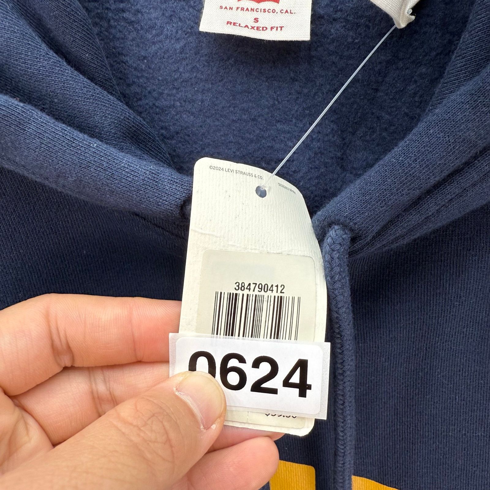Levi's LEVI'S MEN'S S BLUE FLEECE HOODIE SIMPLICITY STYLE WARM SOFT Size US S / EU 44-46 / 1 - 3 Thumbnail