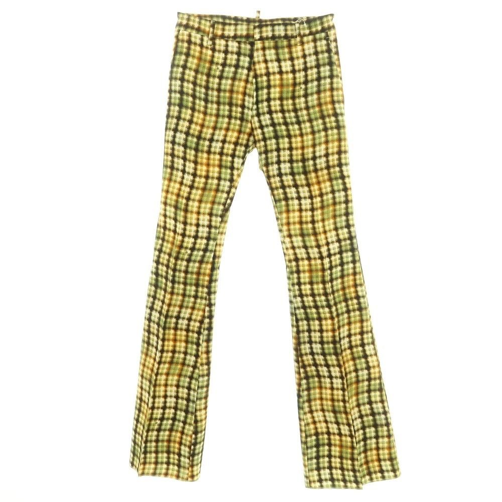 Other Dsquared2 Bob Pant Cotton Check Flare Casual Pants Cotton Pants DUTY FREE for USA