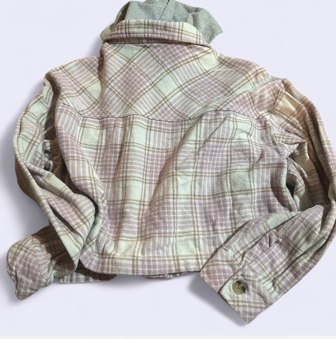 Aeropostale Aeropostale Cropped Pink Flannel Jacket Size L / US 10 / IT 46 - 3 Thumbnail